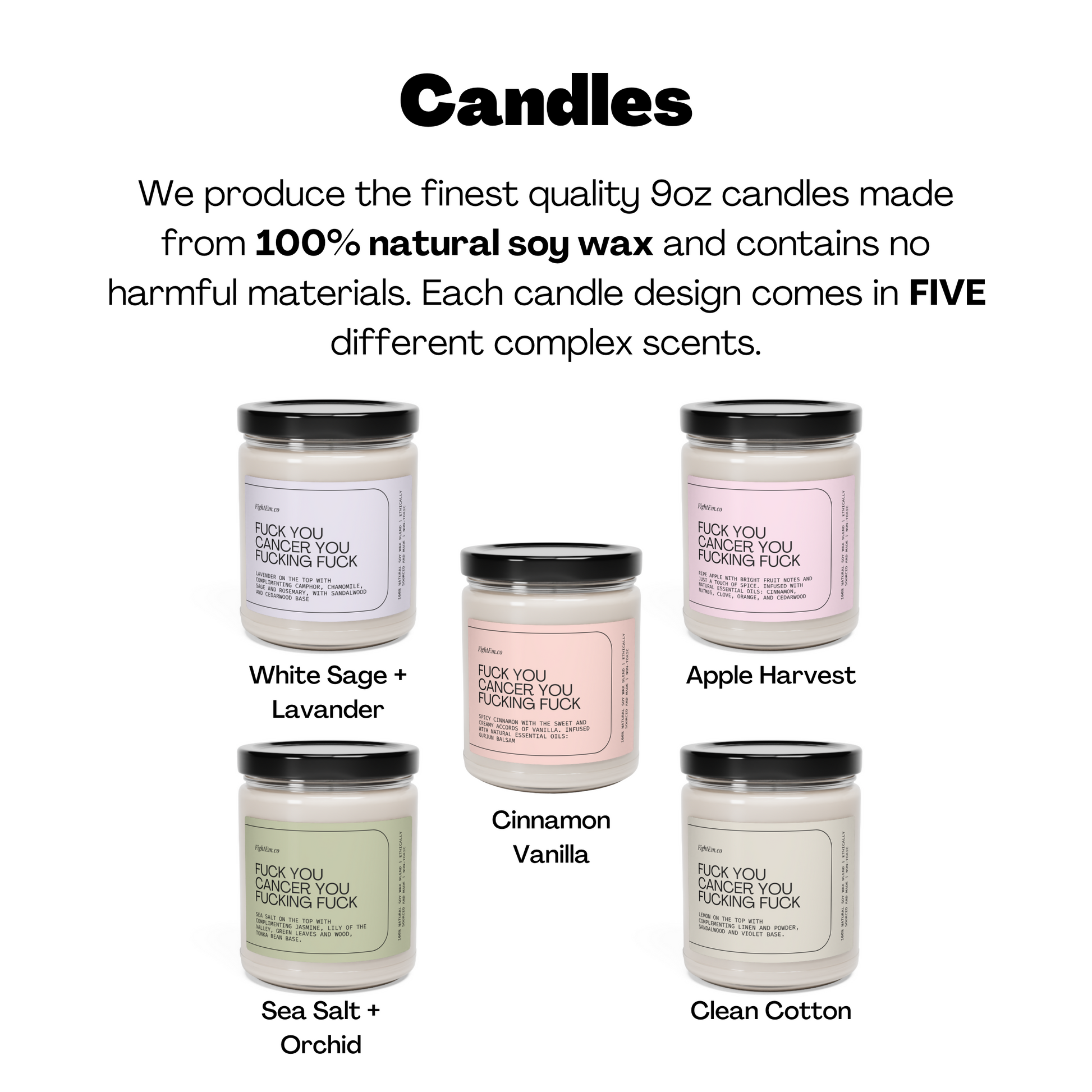 F*ck You Cancer Scented Soy Candle