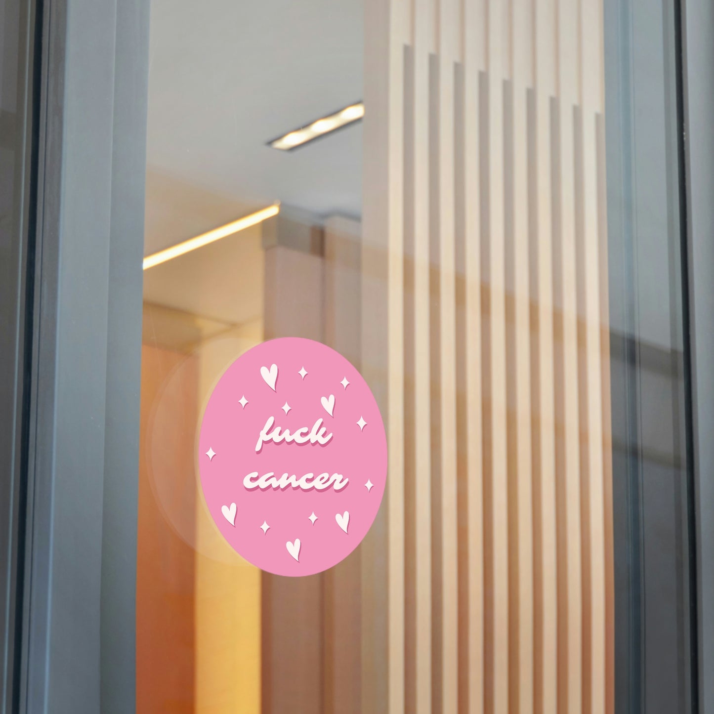 F*ck Cancer <3 Pink Round Vinyl Stickers