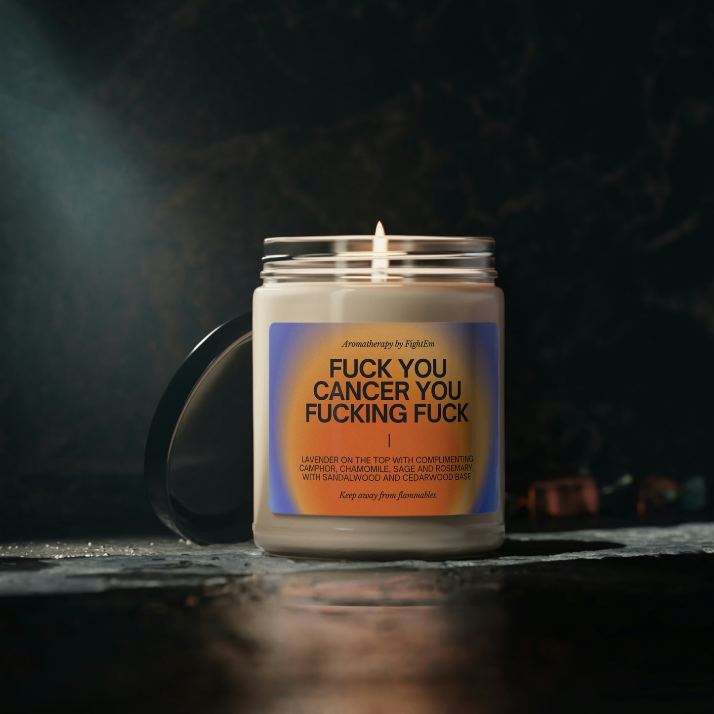 F You Cancer Gradient Scented Soy Candle