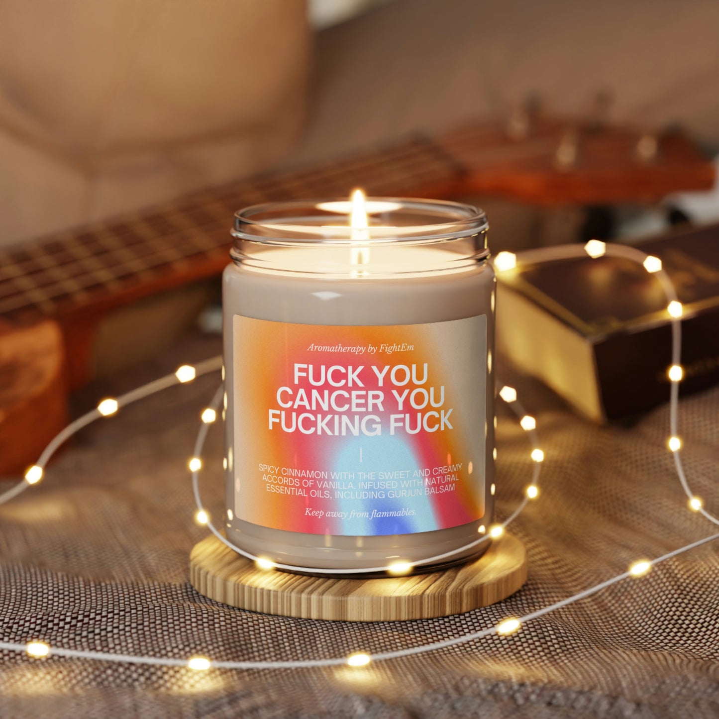 F You Cancer Gradient Scented Soy Candle