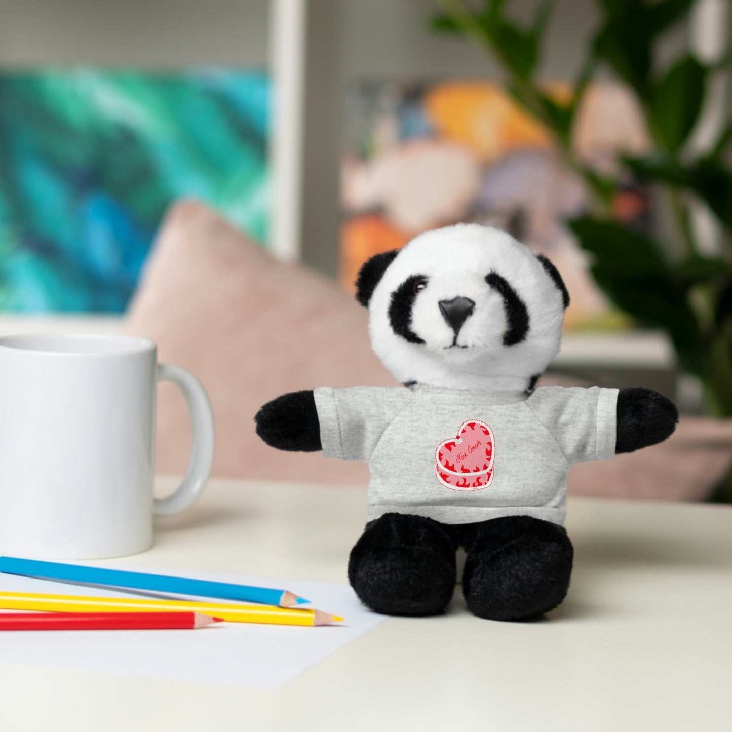 F*ck Cancer Flame Cake Stuffed Animal with Tee