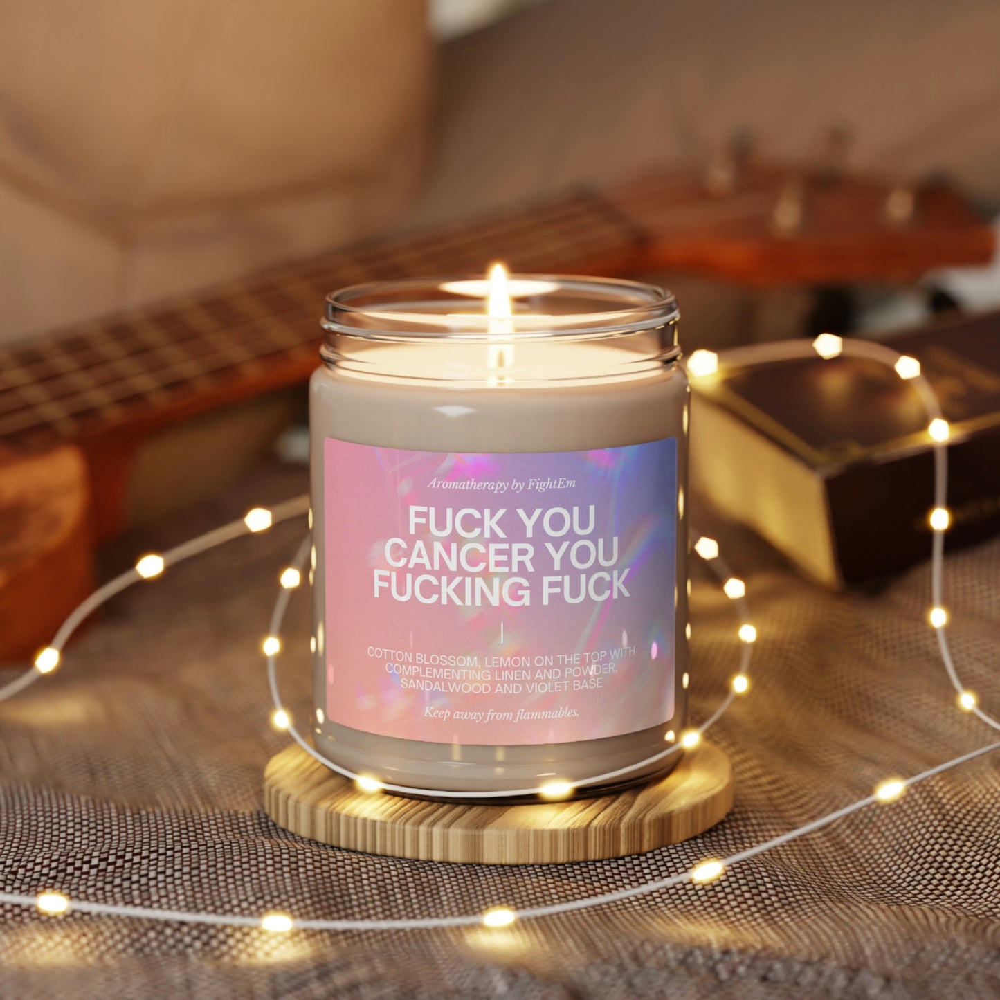 F You Cancer Gradient Scented Soy Candle