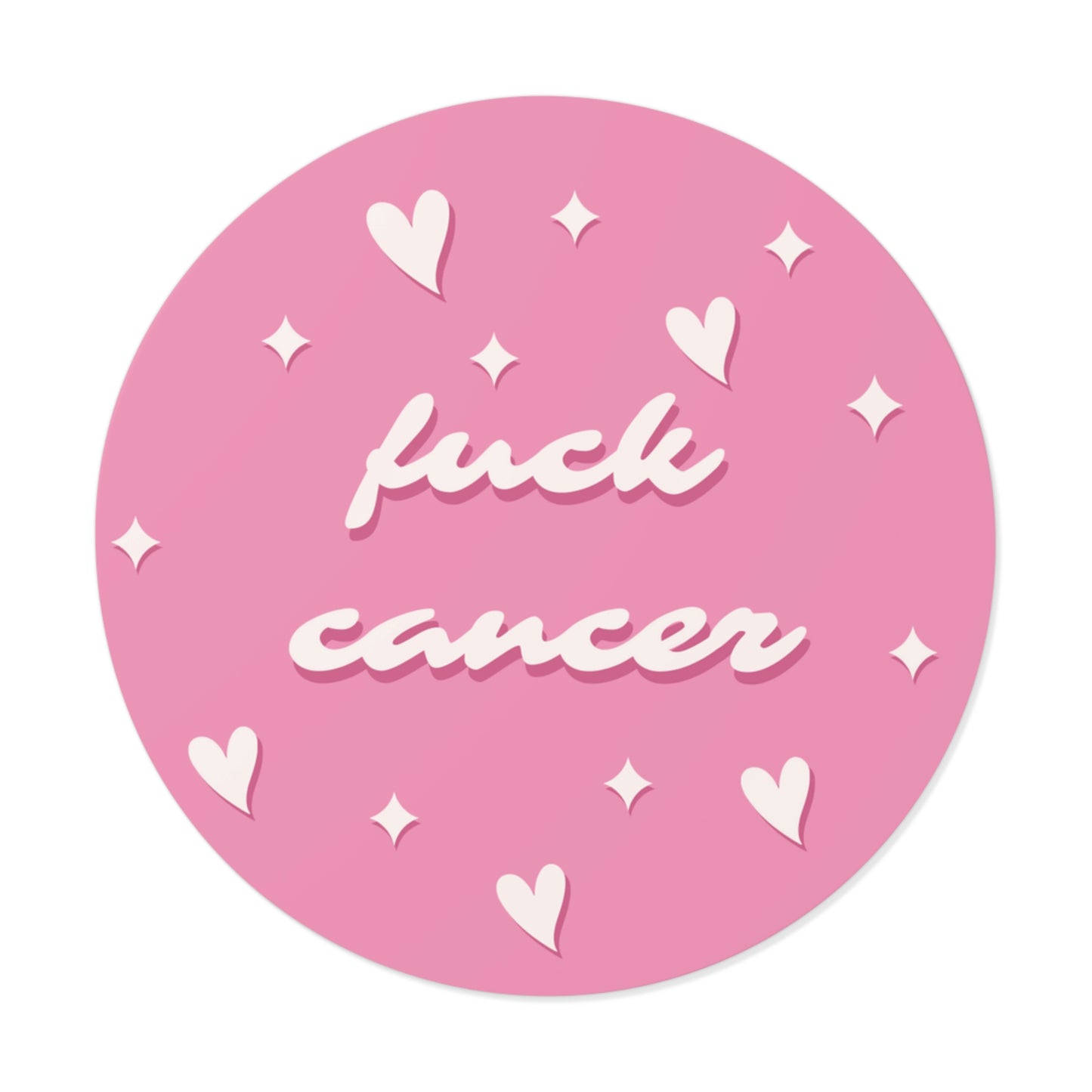 F*ck Cancer <3 Pink Round Vinyl Stickers