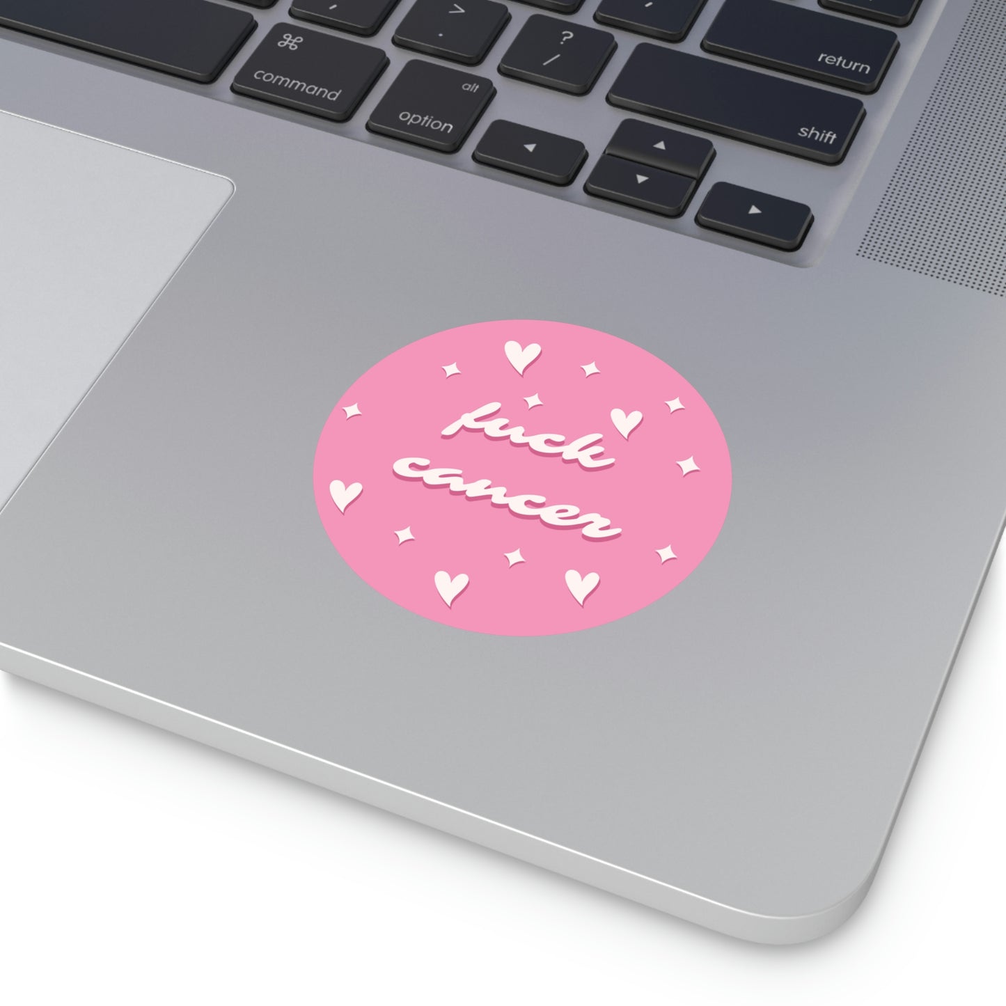 F*ck Cancer <3 Pink Round Vinyl Stickers