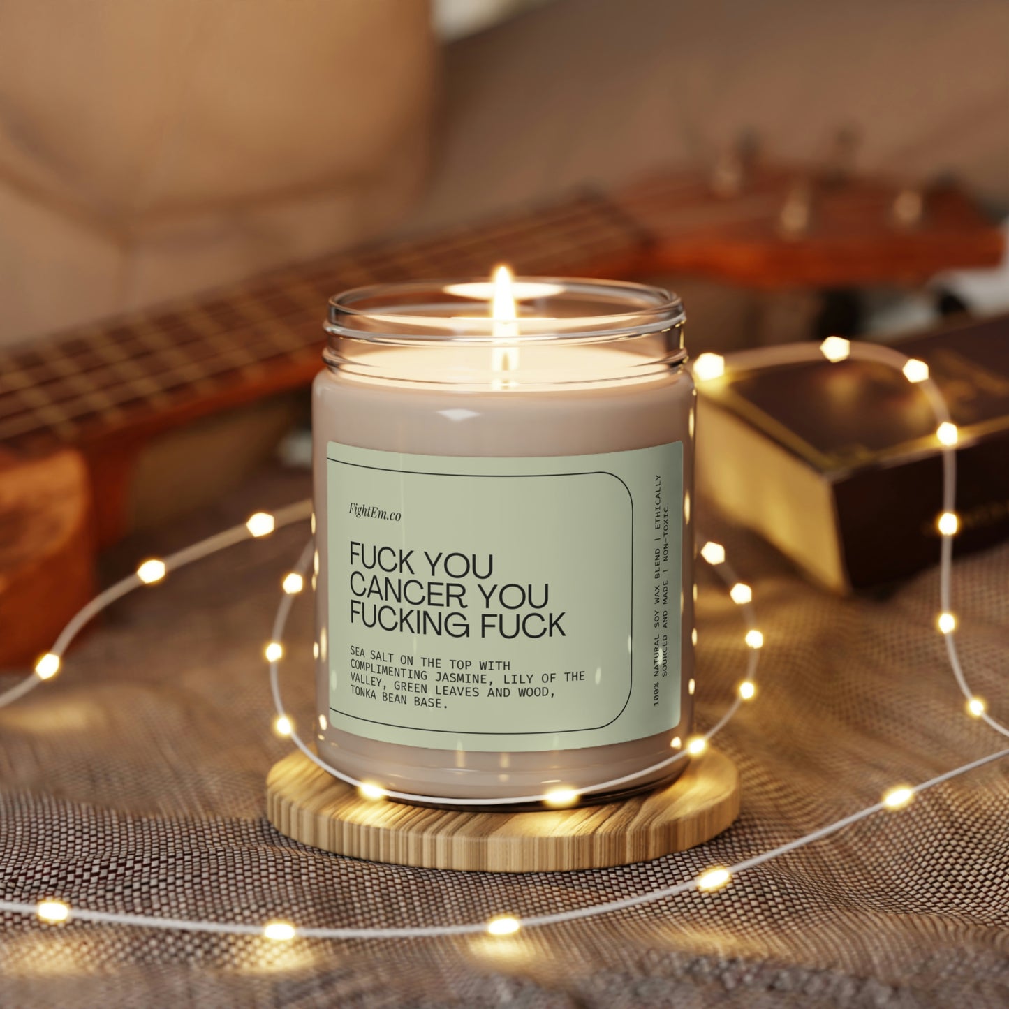 F*ck You Cancer Scented Soy Candle 9oz 100% Natural Soy Wax Blend