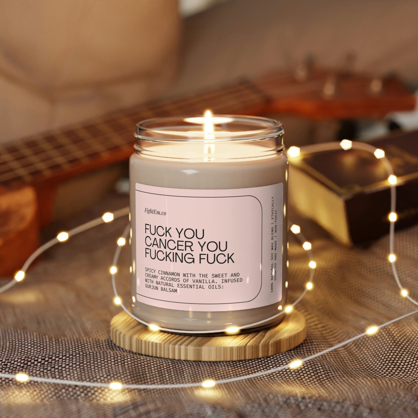 F*ck You Cancer Scented Soy Candle 9oz 100% Natural Soy Wax Blend