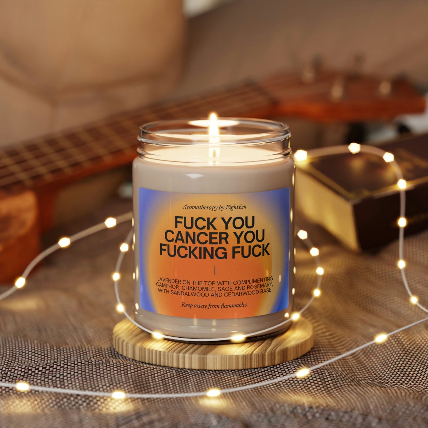 F You Cancer Gradient Scented Soy Candle