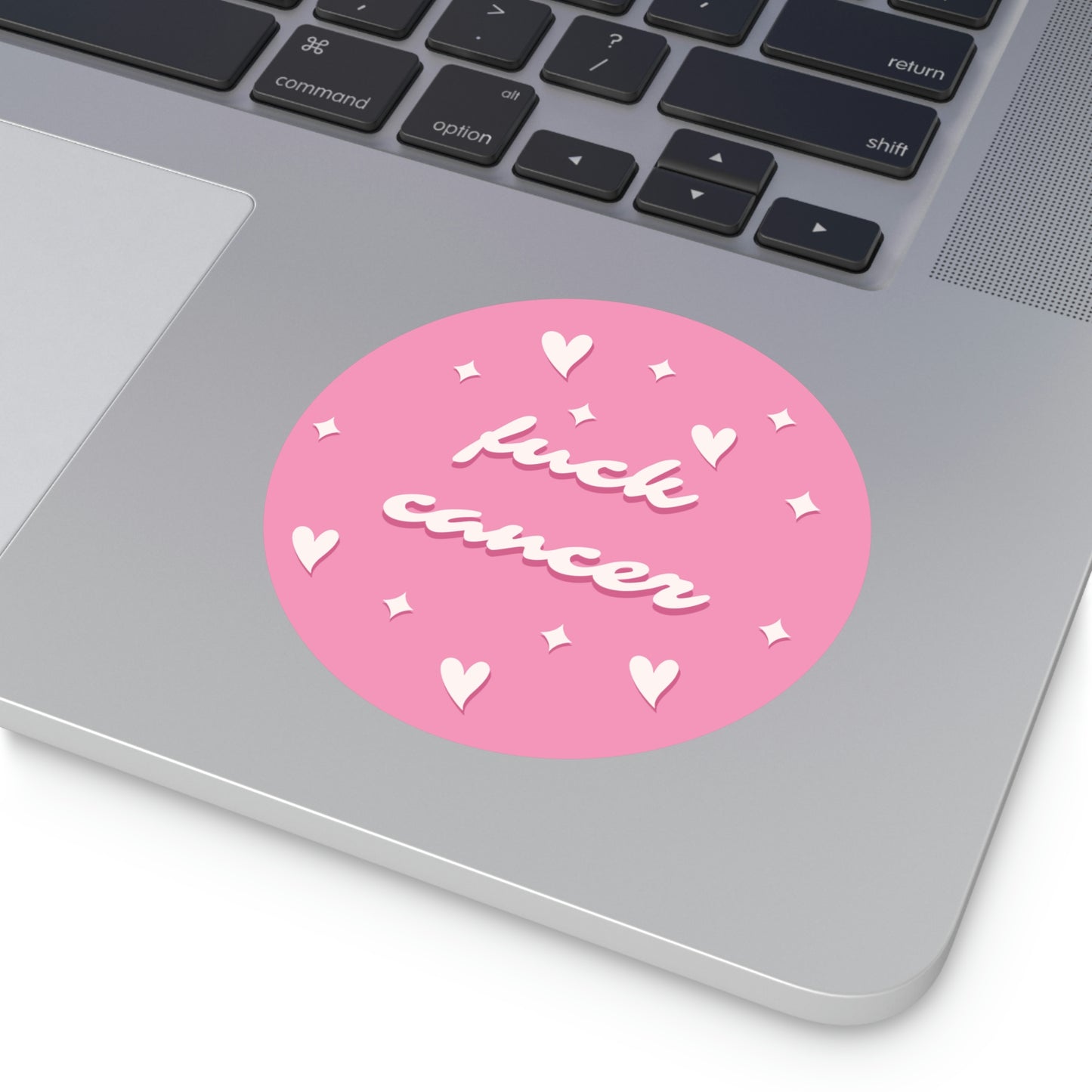 F*ck Cancer <3 Pink Round Vinyl Stickers