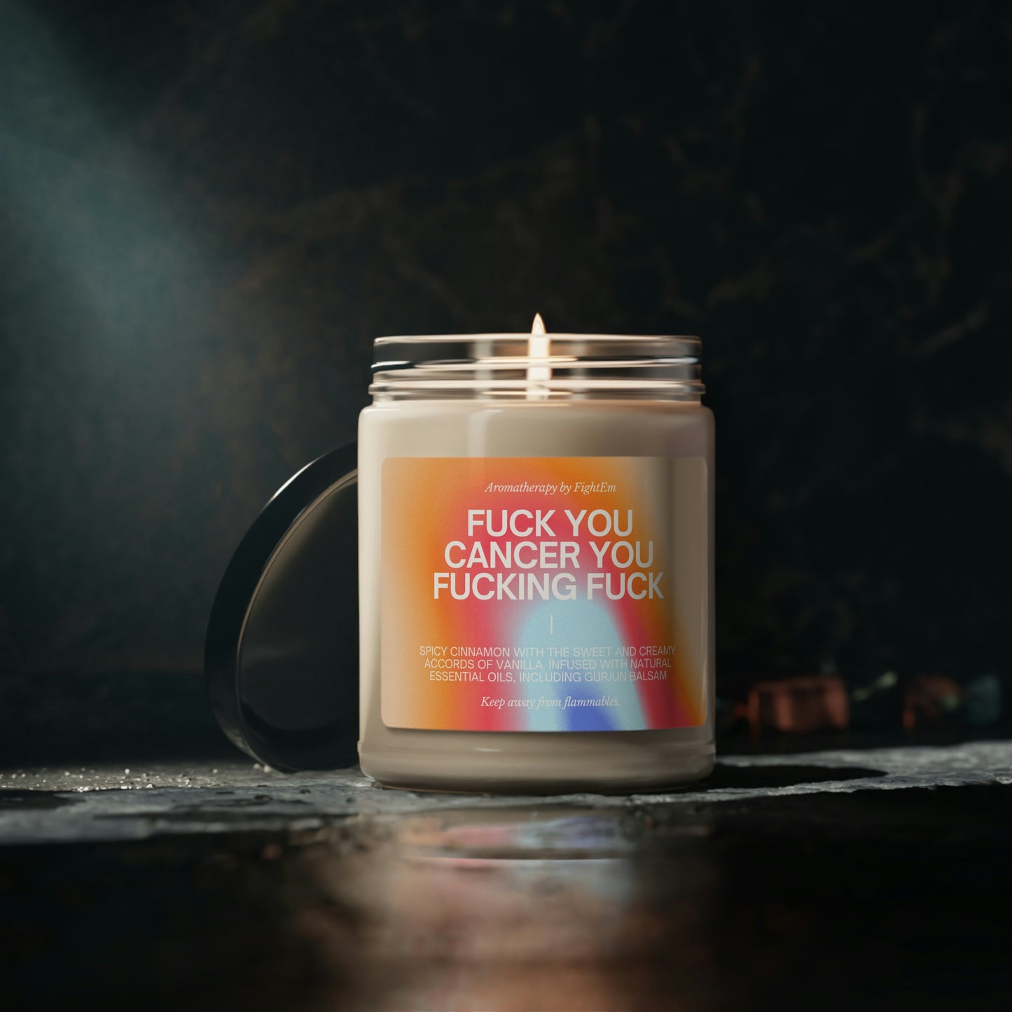 F You Cancer Gradient Scented Soy Candle