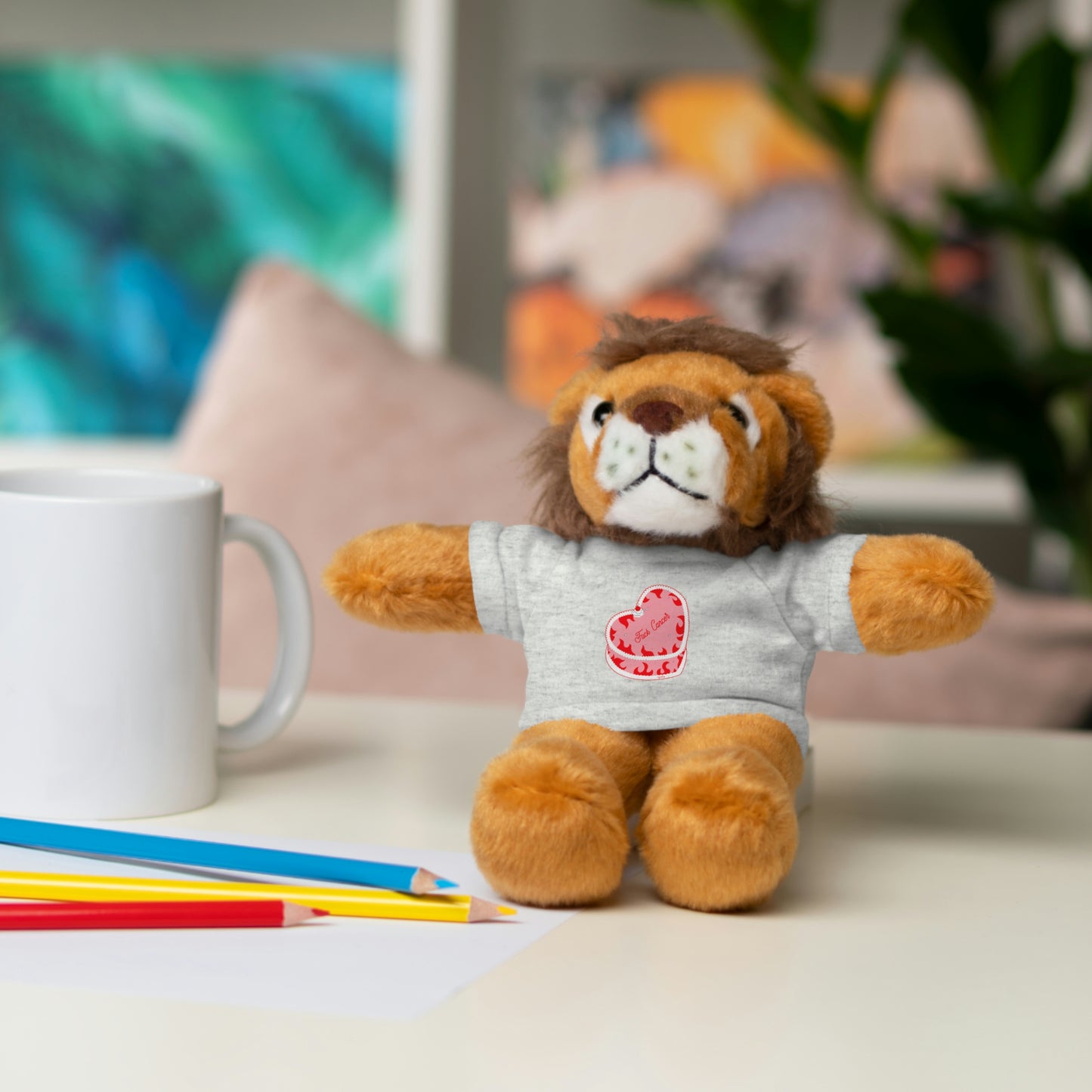 F*ck Cancer Flame Cake Stuffed Animal with Tee