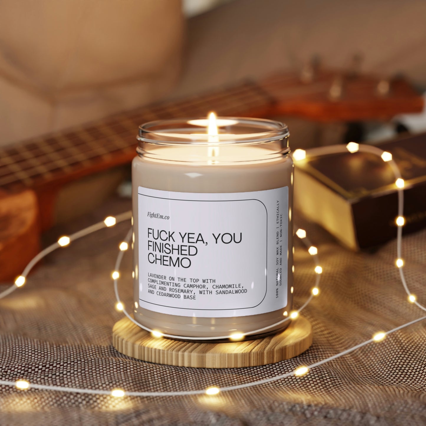 F*ck Yea, You Finished Chemo Scented Soy Candle 9oz 100% Natural Soy Wax