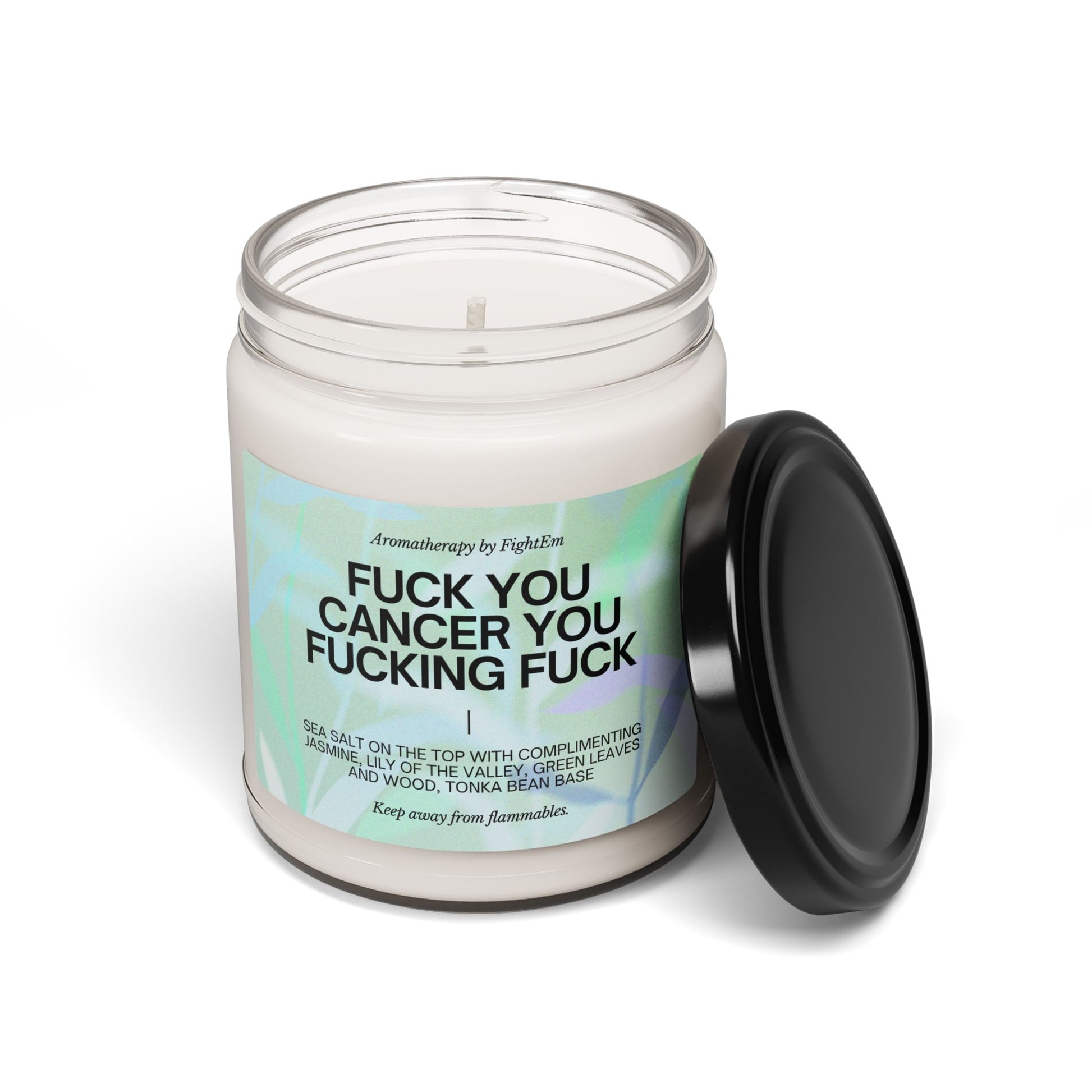 F*ck You Cancer Gradient Scented Soy Candle 9oz 100% Natural Soy Wax Blend