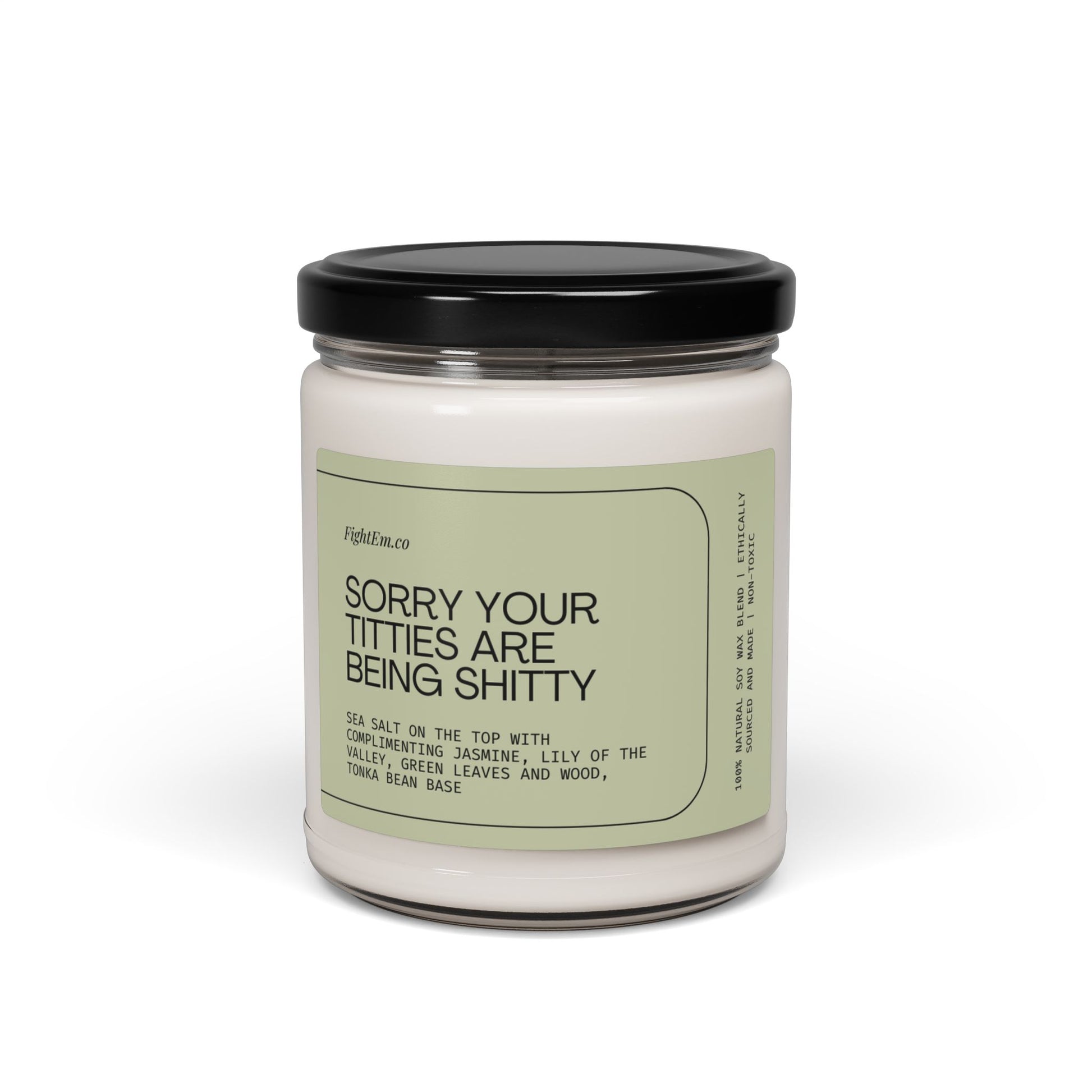 Sorry Your Titties Are Being Shitty Scented Soy Candle 9oz 100% Natural Soy Wax Blend