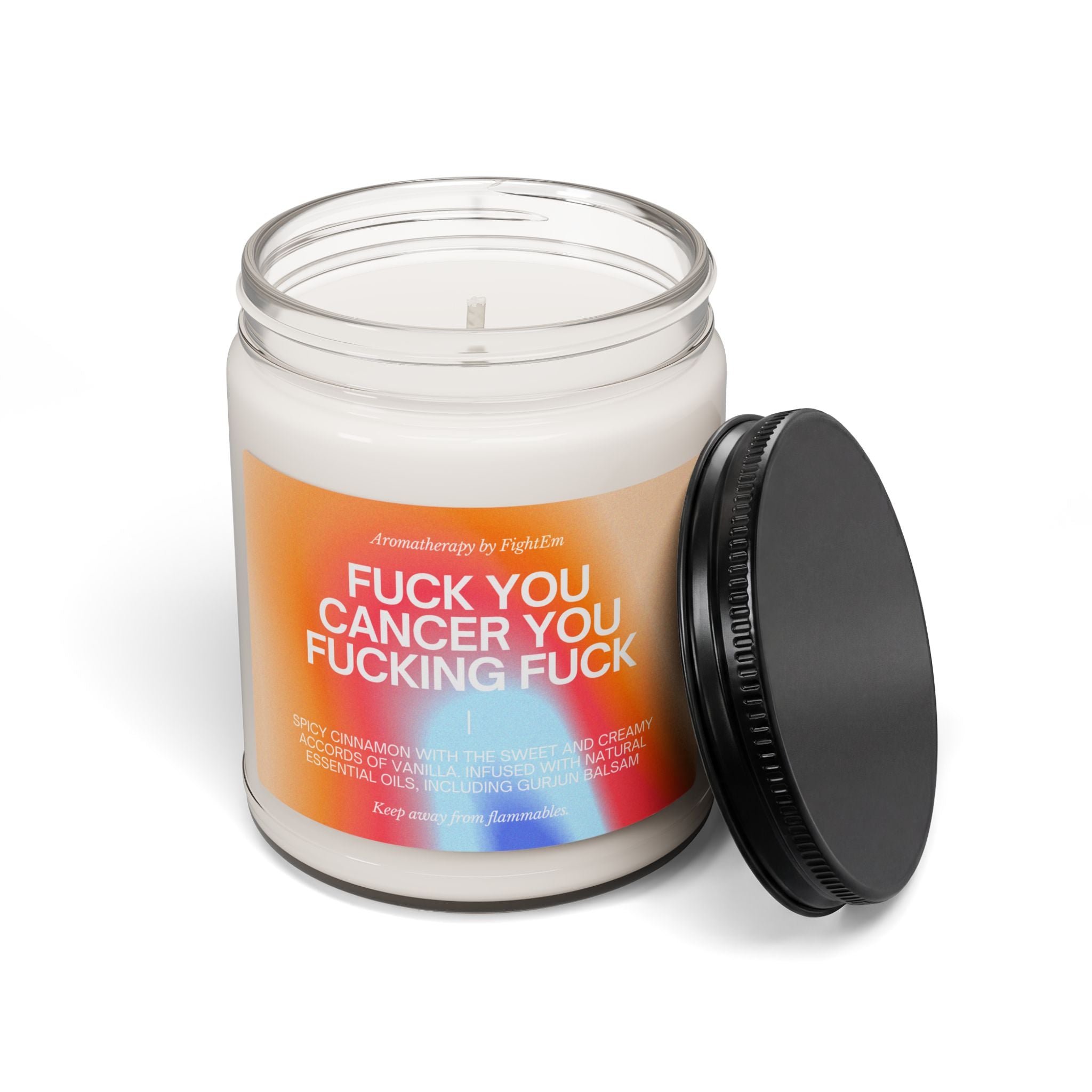 F*ck You Cancer Gradient Scented Soy Candle 9oz 100% Natural Soy Wax Blend