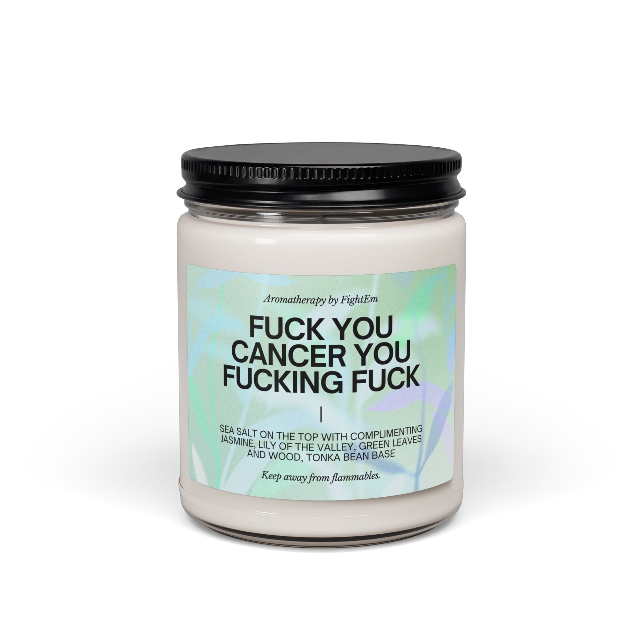 F*ck You Cancer Gradient Scented Soy Candle 9oz 100% Natural Soy Wax Blend