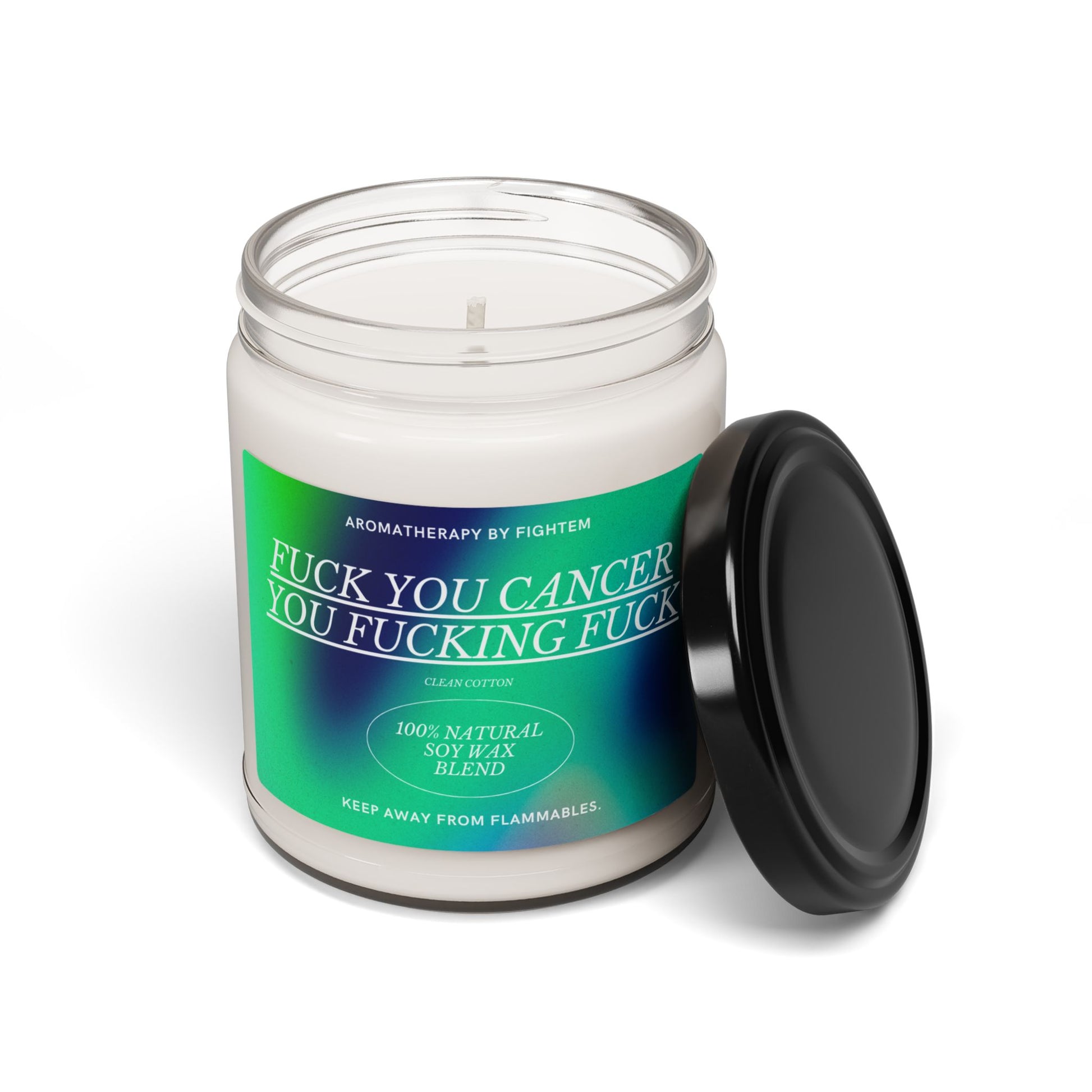 F*ck You Cancer Bold Gradient Scented Soy Candle 9oz 100% Natural Soy Wax Blend