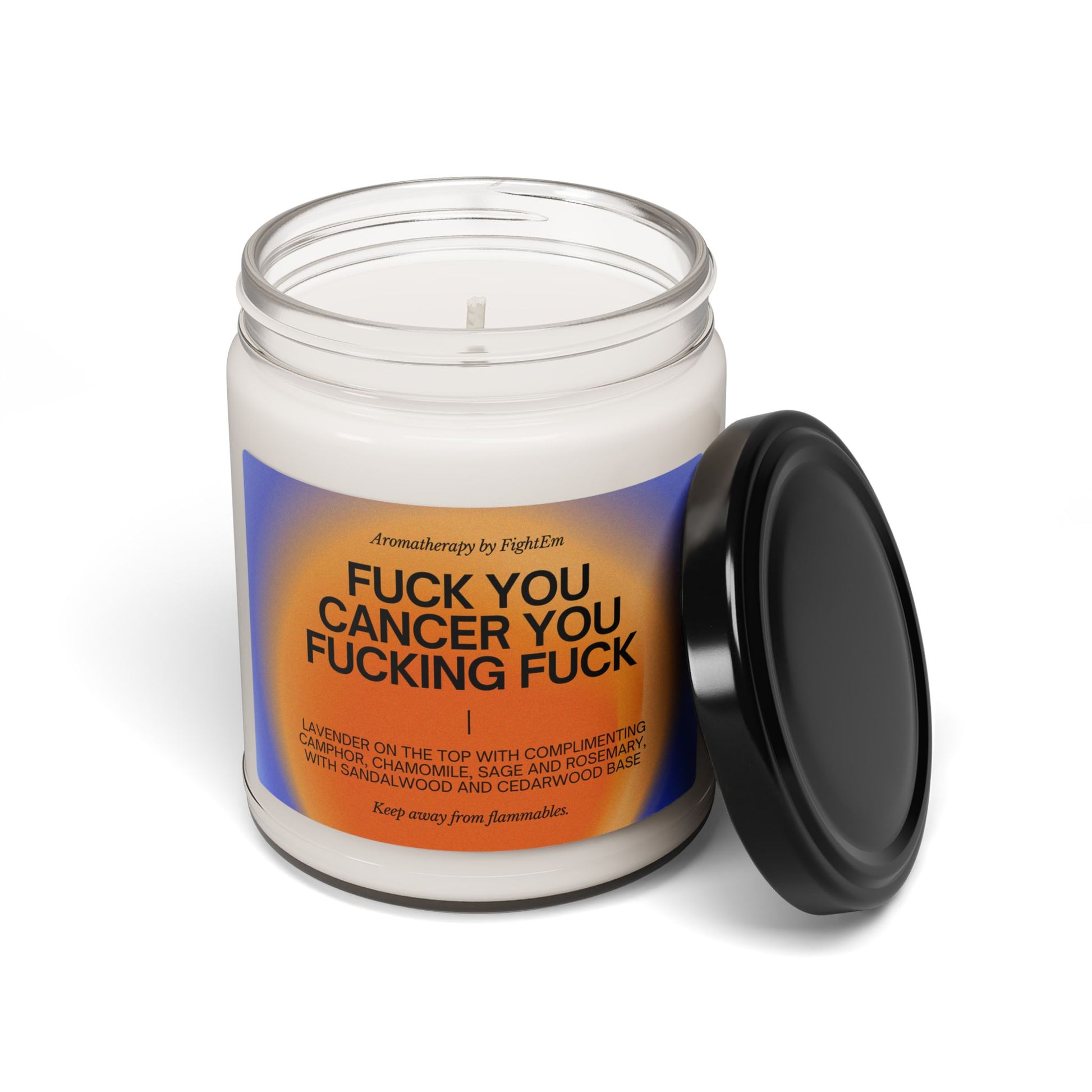 F*ck You Cancer Gradient Scented Soy Candle 9oz 100% Natural Soy Wax Blend