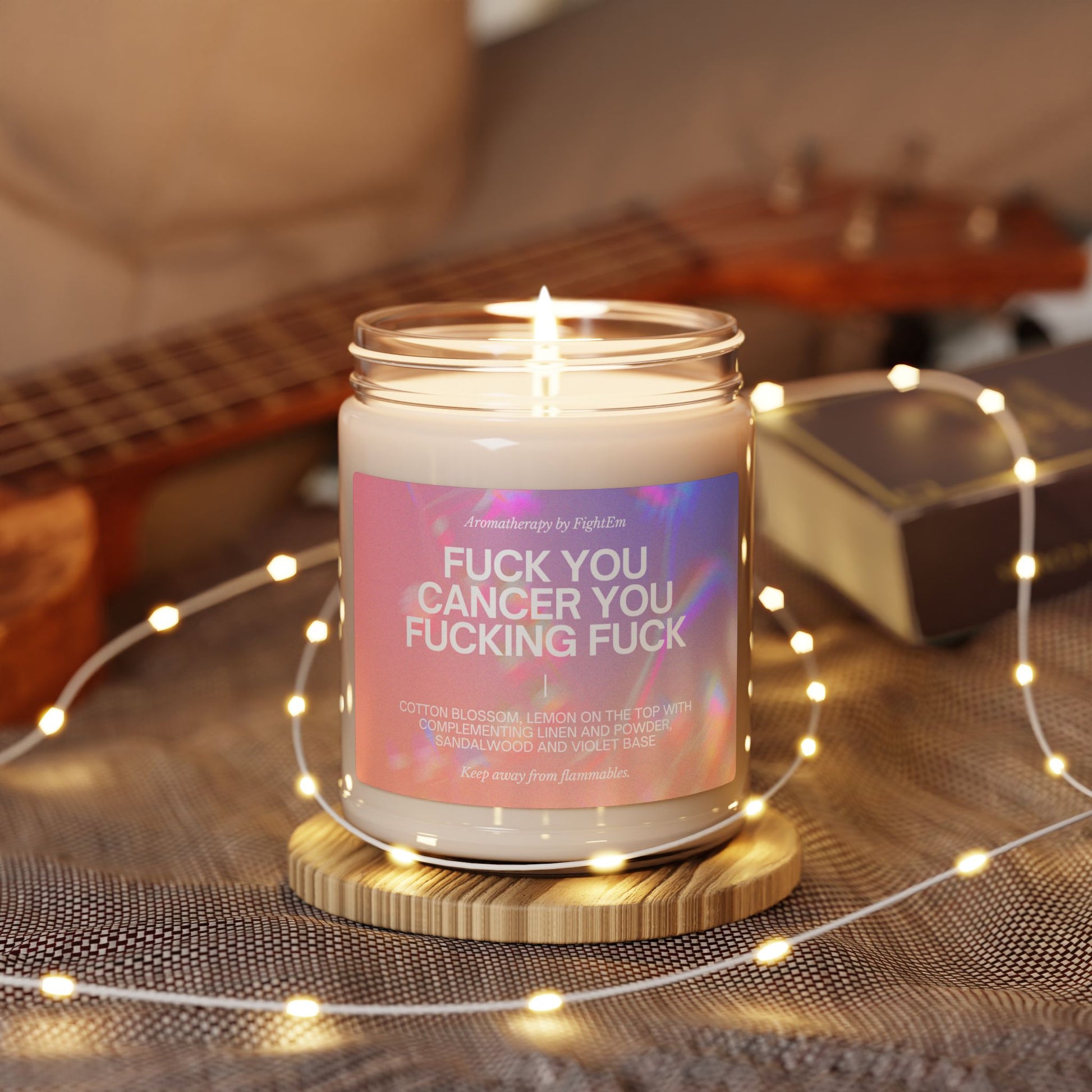 F*ck You Cancer Gradient Scented Soy Candle 9oz 100% Natural Soy Wax Blend