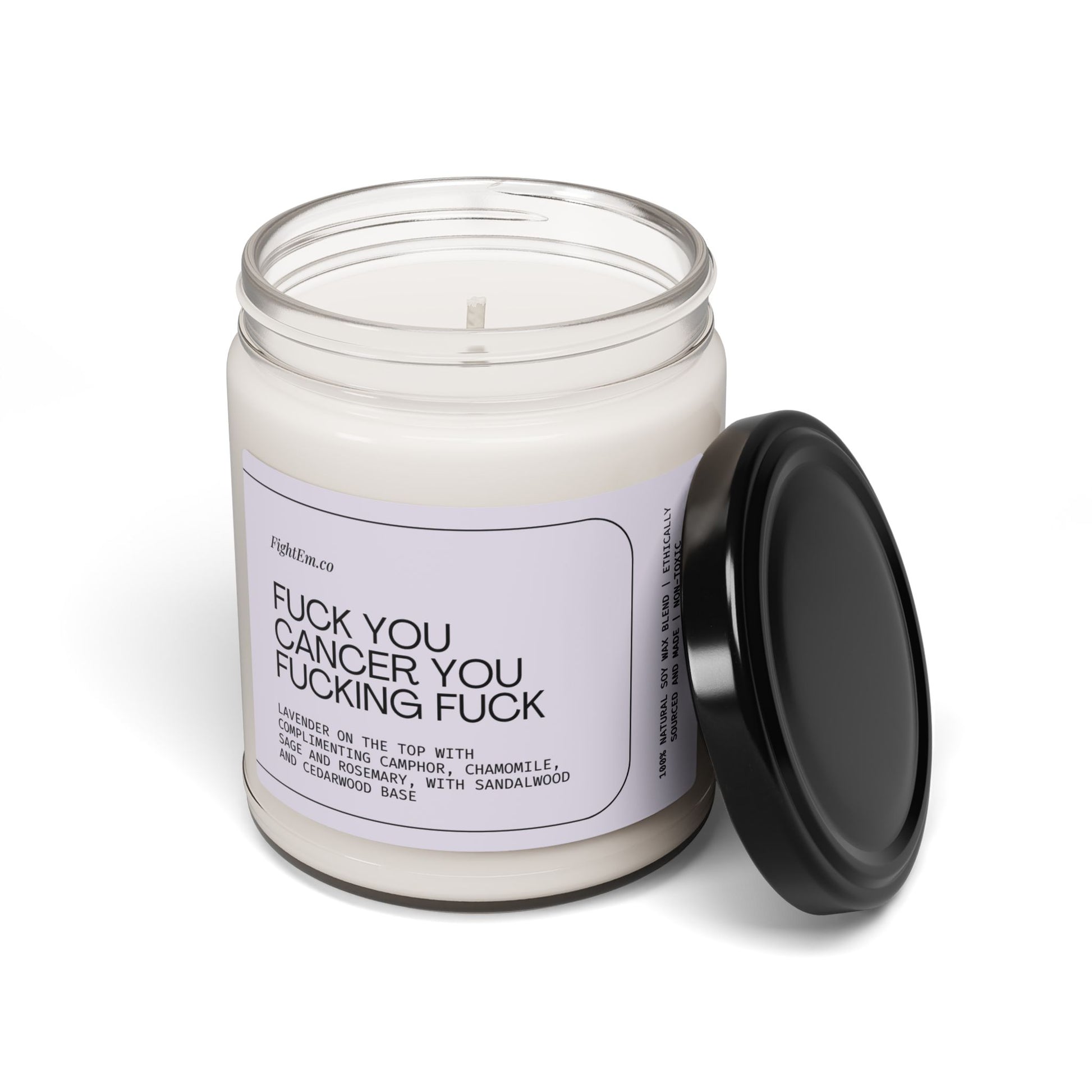F*ck You Cancer Scented Soy Candle 9oz 100% Natural Soy Wax Blend