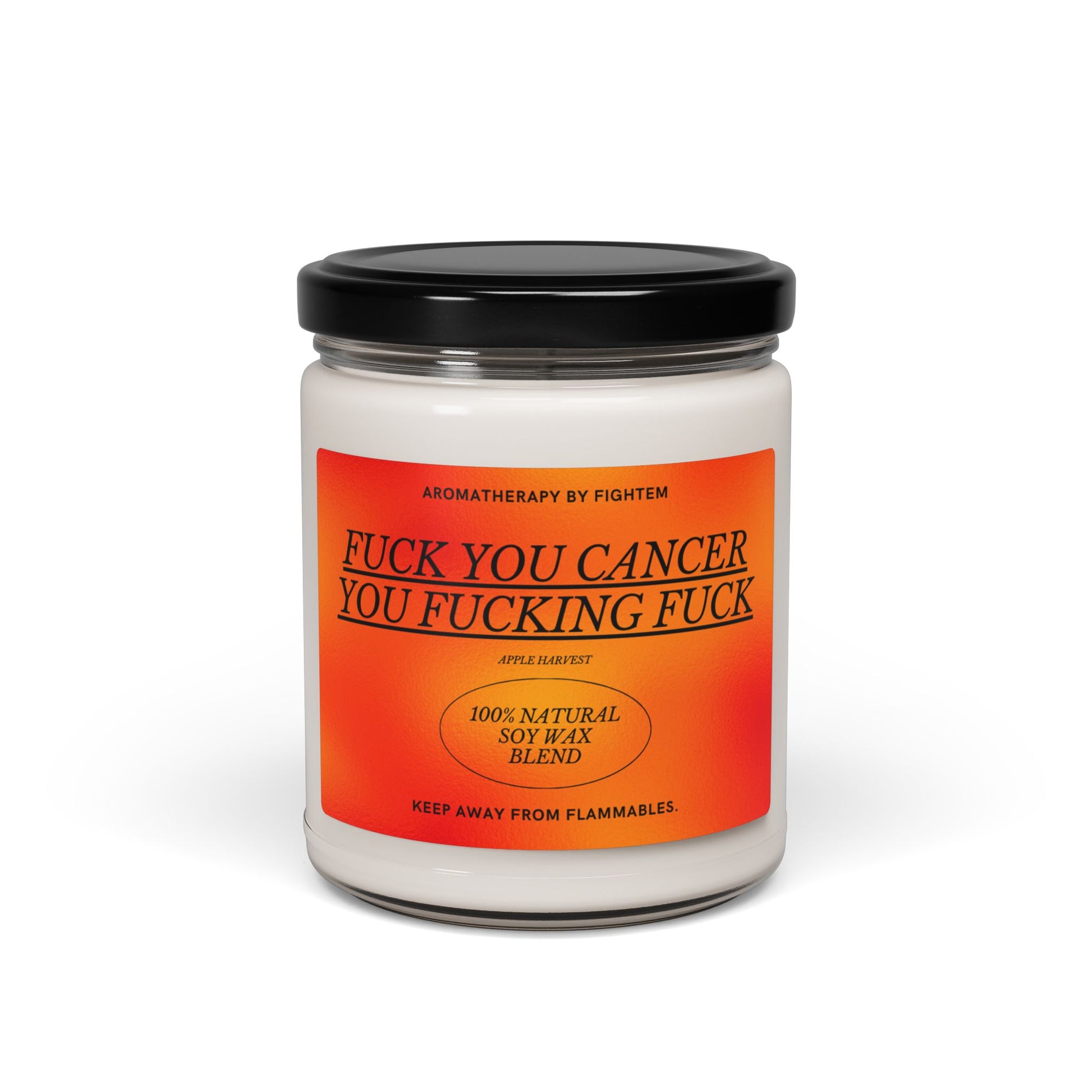 F*ck You Cancer Bold Gradient Scented Soy Candle 9oz 100% Natural Soy Wax Blend