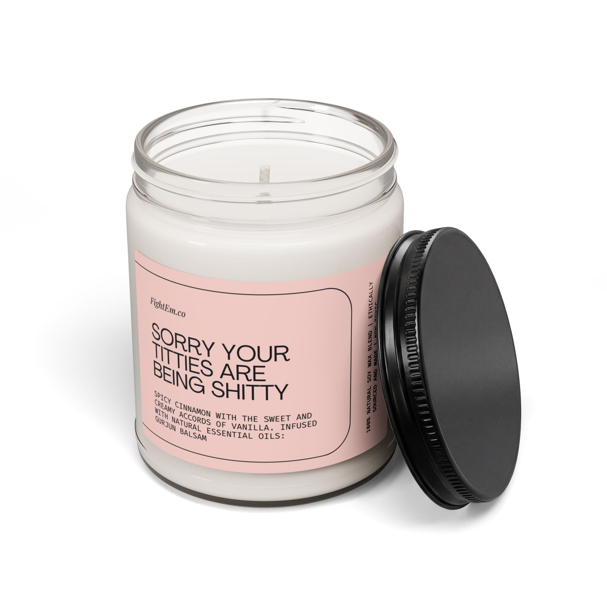 Sorry Your Titties Are Being Shitty Scented Soy Candle 9oz 100% Natural Soy Wax Blend