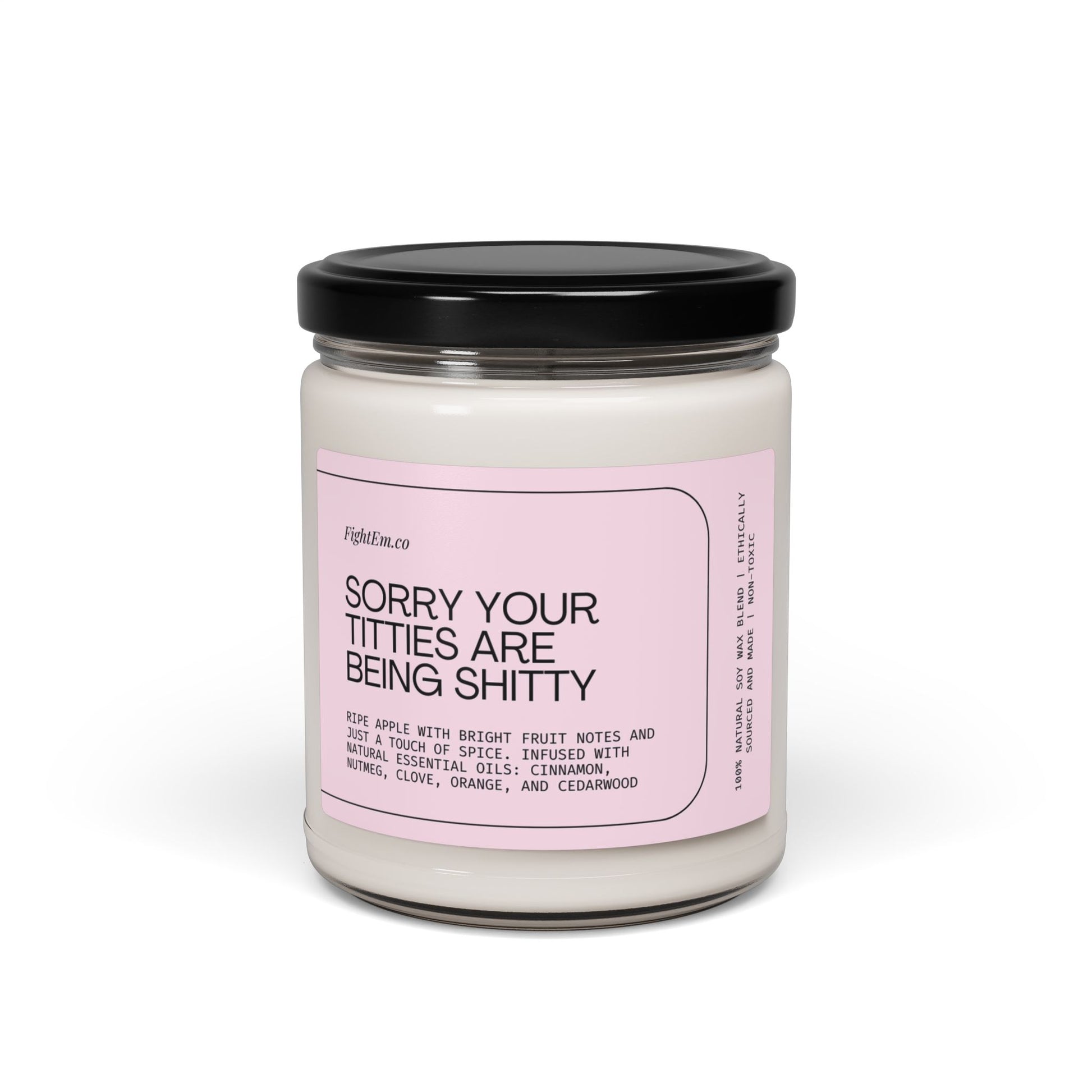 Sorry Your Titties Are Being Shitty Scented Soy Candle 9oz 100% Natural Soy Wax Blend