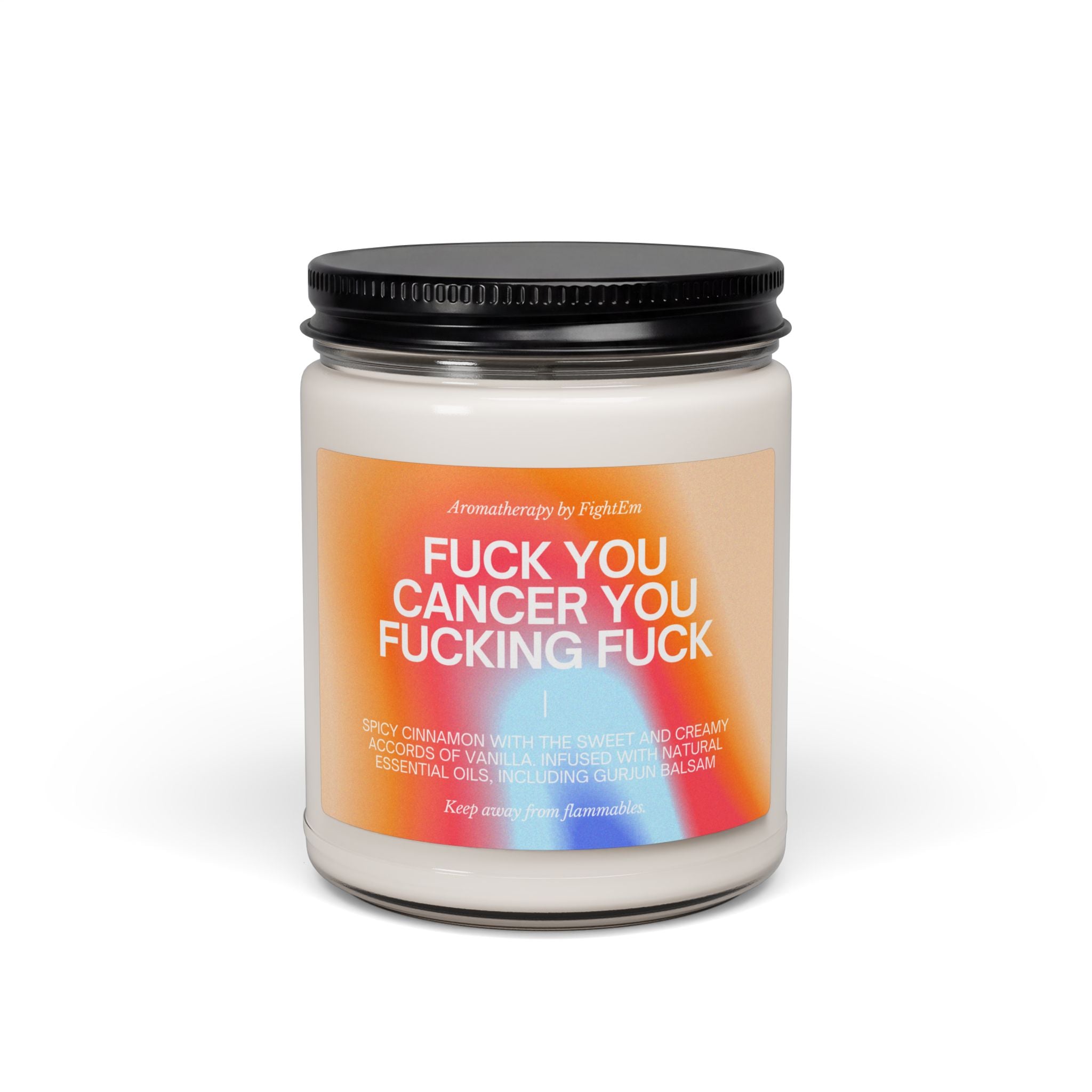 F*ck You Cancer Gradient Scented Soy Candle 9oz 100% Natural Soy Wax Blend