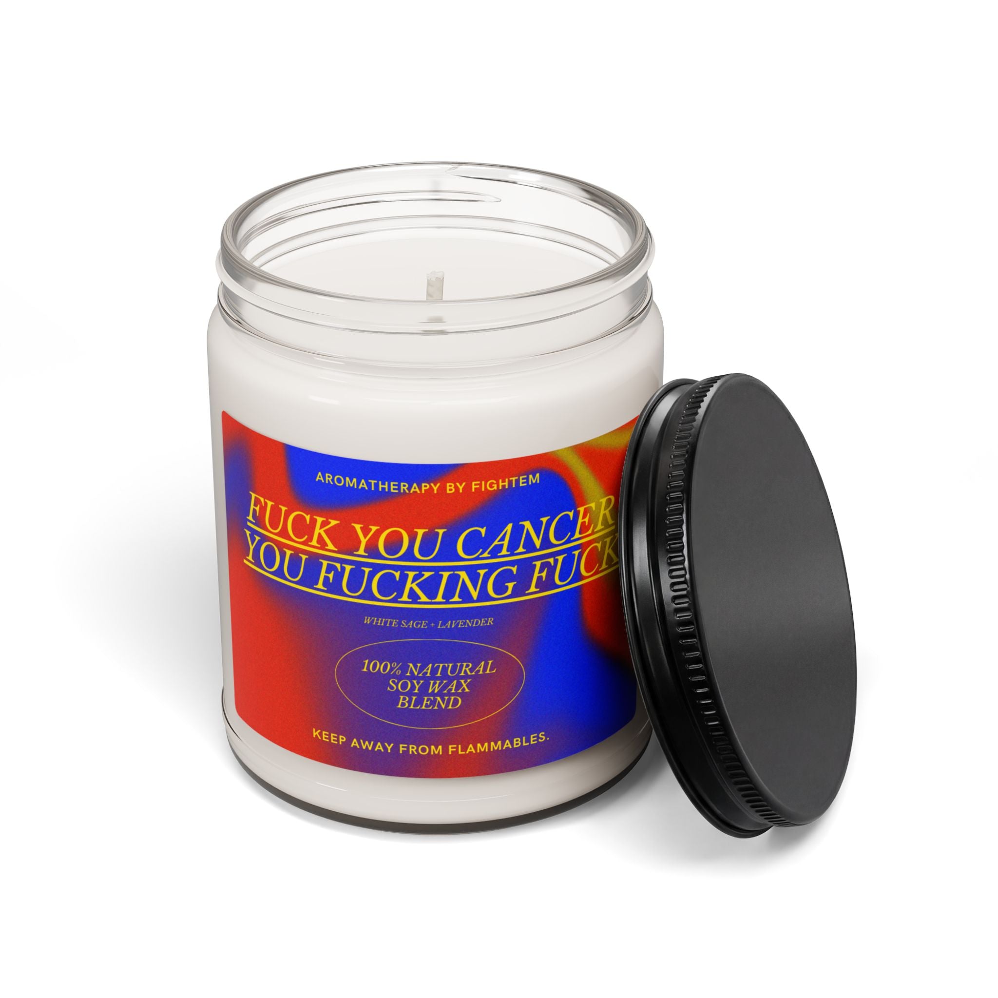 F*ck You Cancer Bold Gradient Scented Soy Candle 9oz 100% Natural Soy Wax Blend