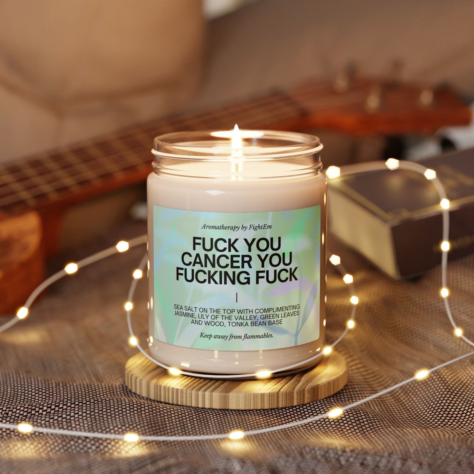 F*ck You Cancer Gradient Scented Soy Candle 9oz 100% Natural Soy Wax Blend