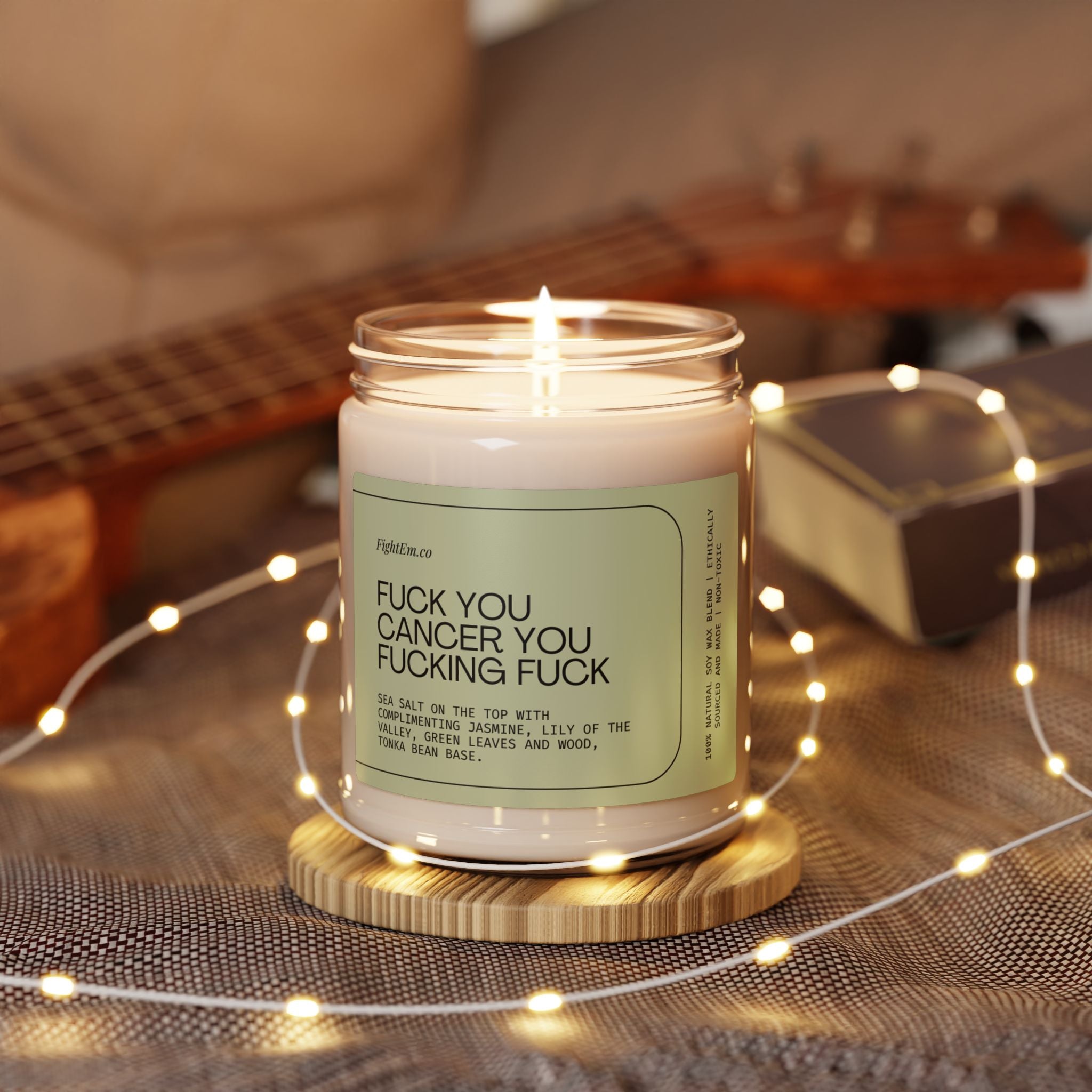 F*ck You Cancer Scented Soy Candle 9oz 100% Natural Soy Wax Blend