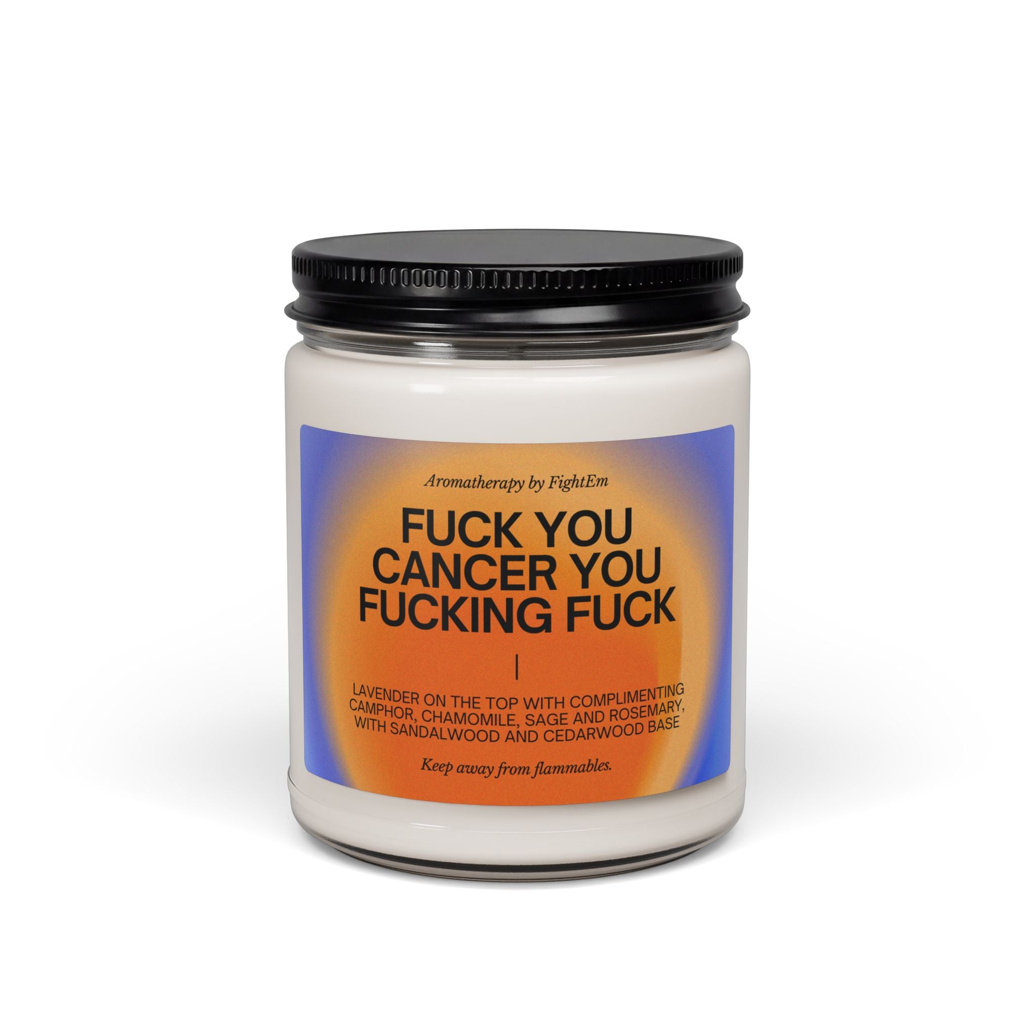 F*ck You Cancer Gradient Scented Soy Candle 9oz 100% Natural Soy Wax Blend