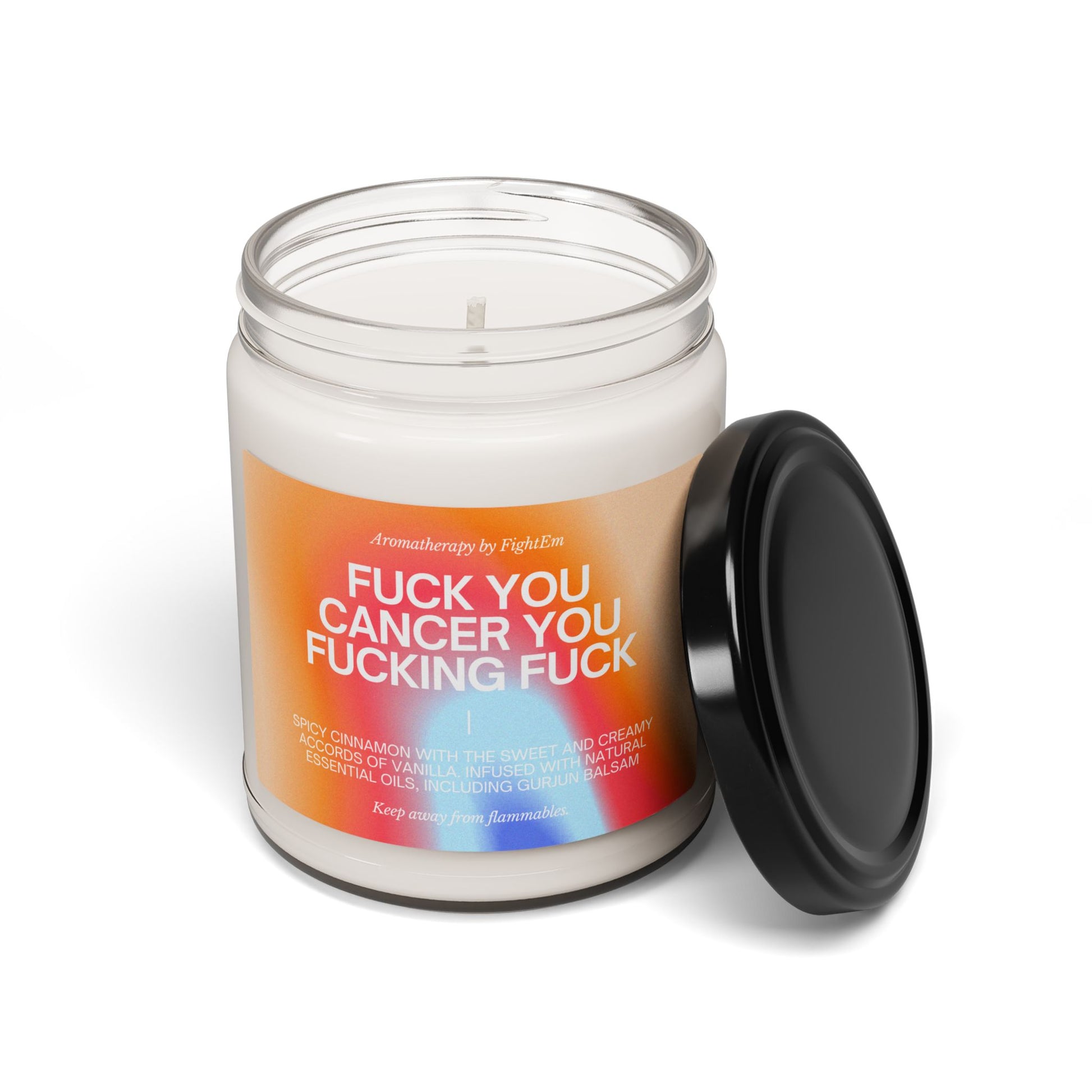 F*ck You Cancer Gradient Scented Soy Candle 9oz 100% Natural Soy Wax Blend