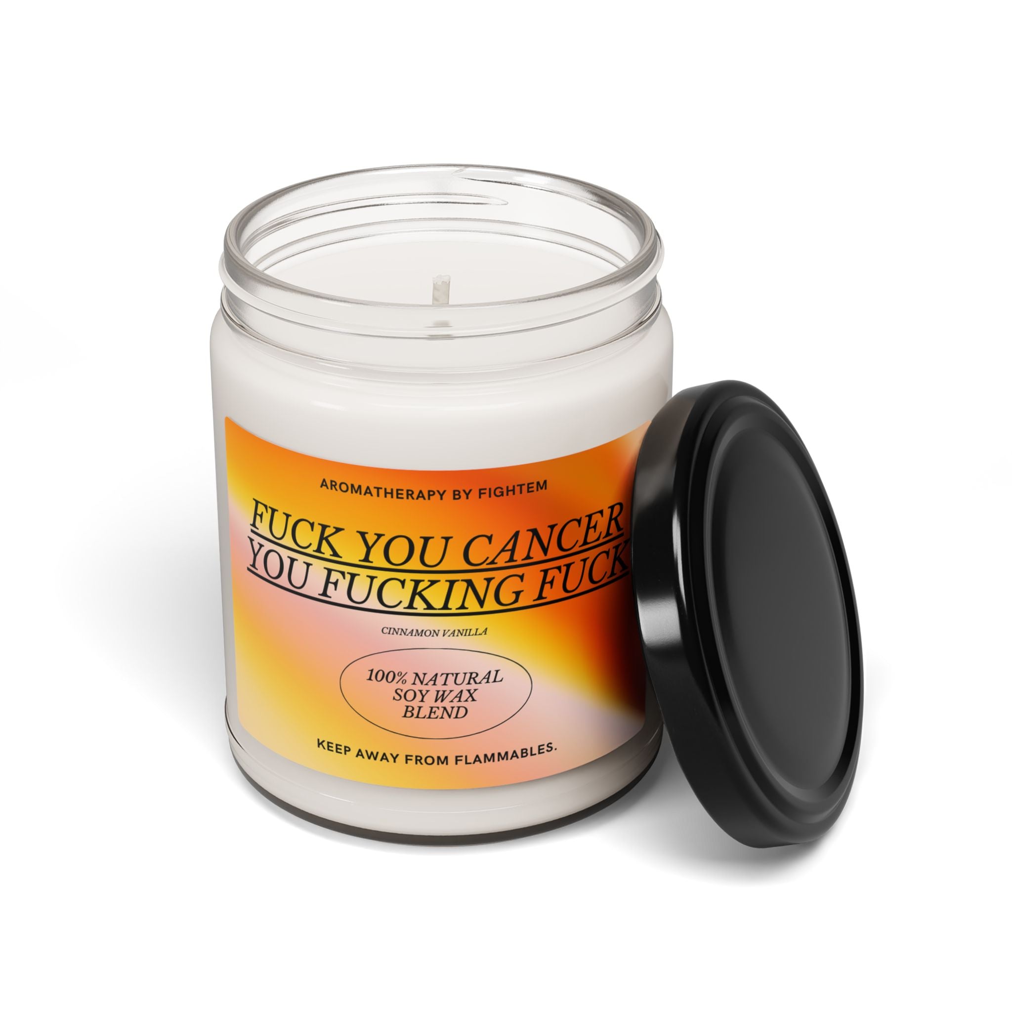 F*ck You Cancer Bold Gradient Scented Soy Candle 9oz 100% Natural Soy Wax Blend