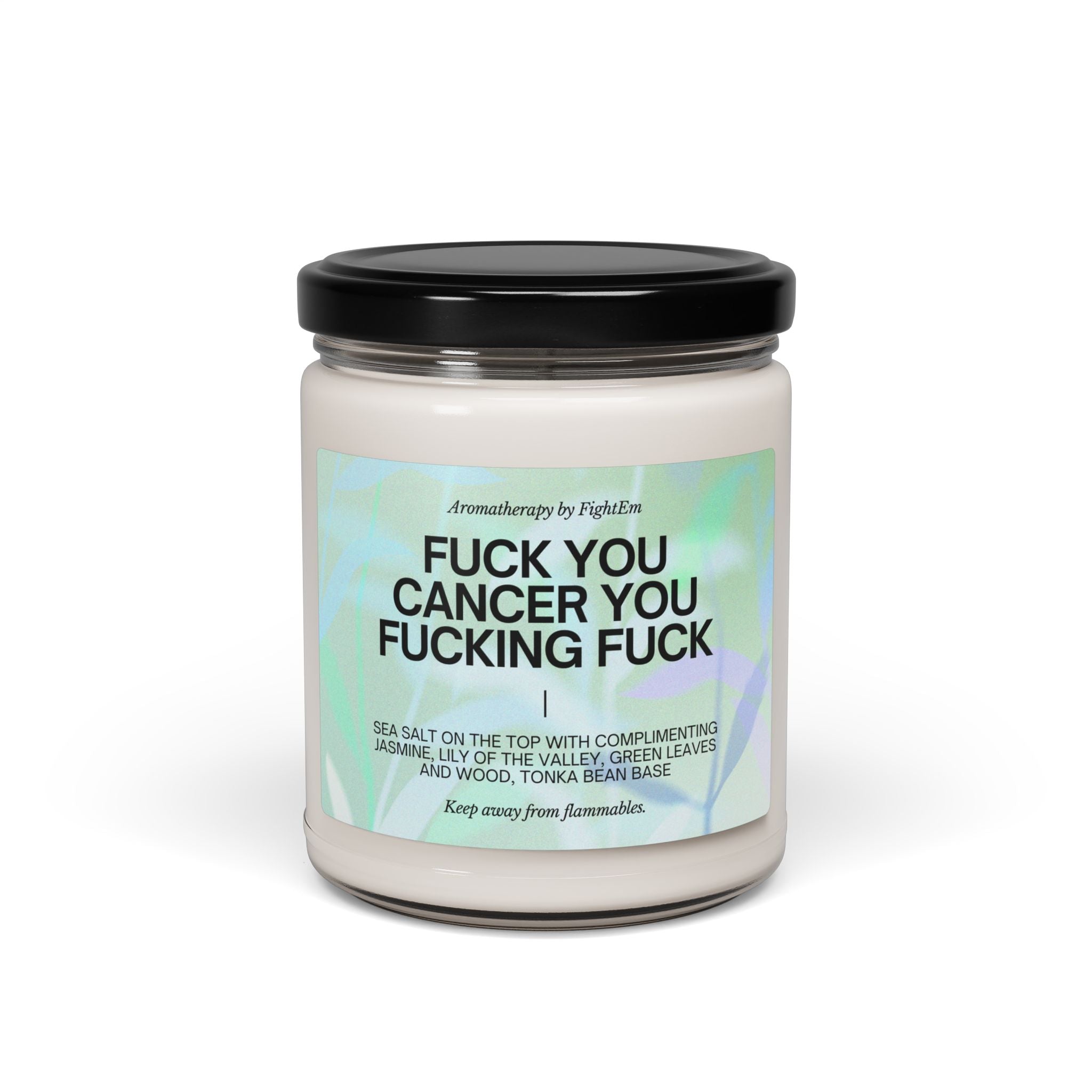 F*ck You Cancer Gradient Scented Soy Candle 9oz 100% Natural Soy Wax Blend
