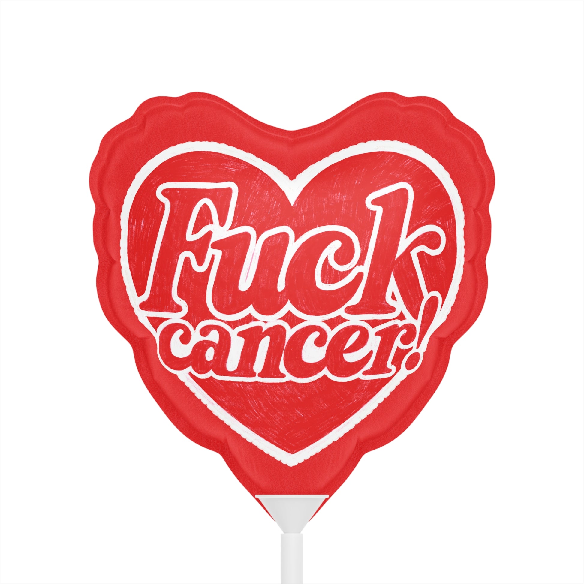 6" Heart Balloon — "F*ck Cancer" Red Awareness Balloon