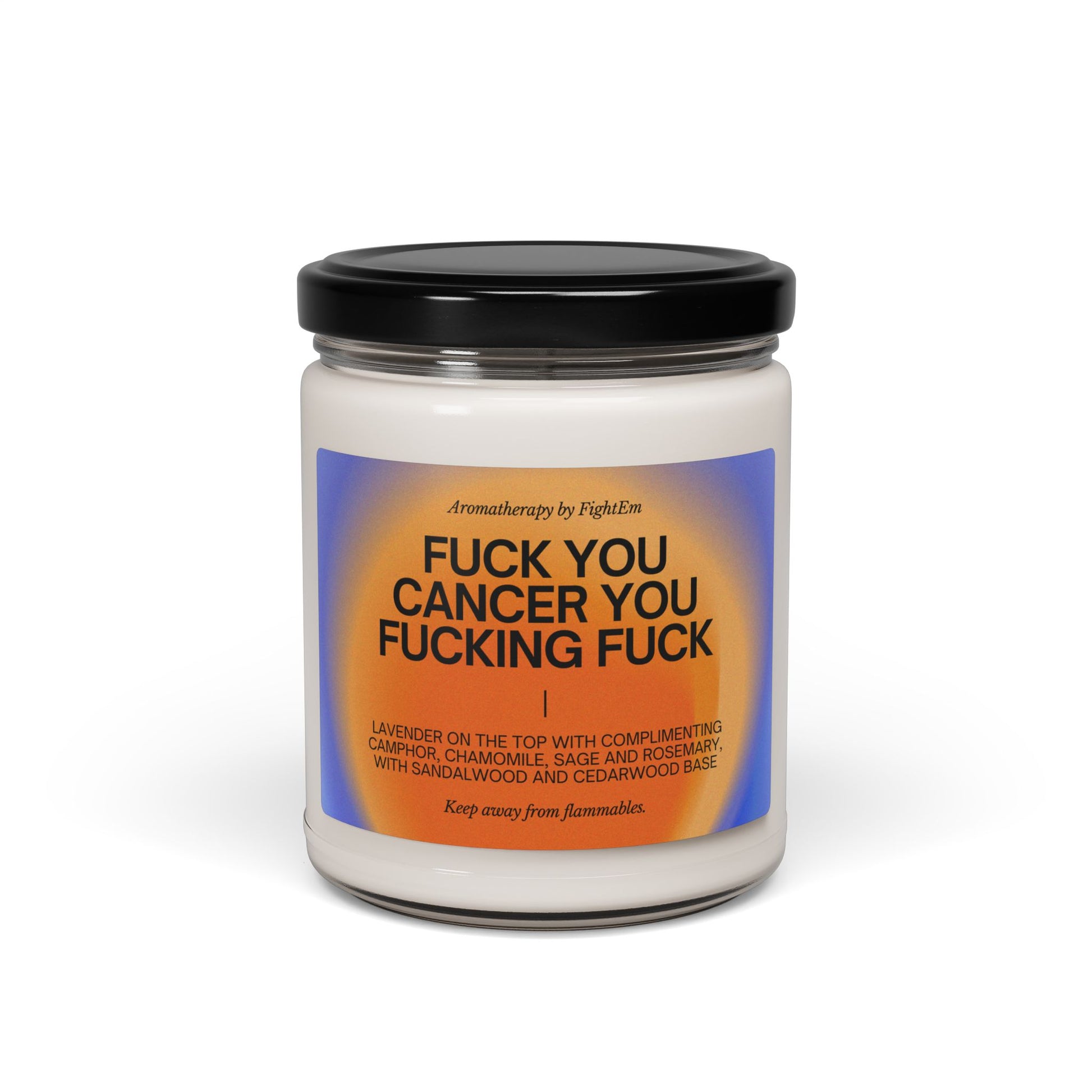 F*ck You Cancer Gradient Scented Soy Candle 9oz 100% Natural Soy Wax Blend
