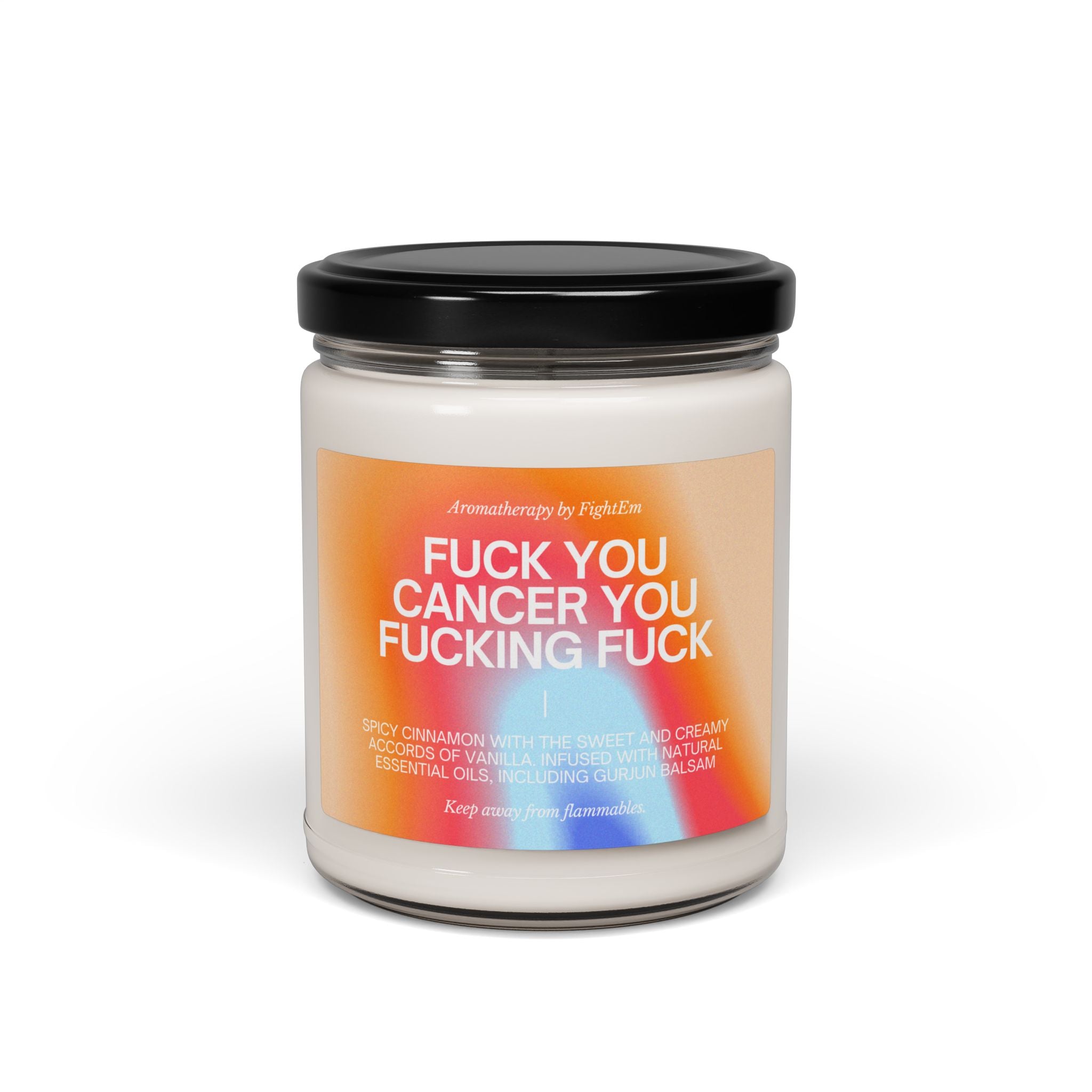 F*ck You Cancer Gradient Scented Soy Candle 9oz 100% Natural Soy Wax Blend