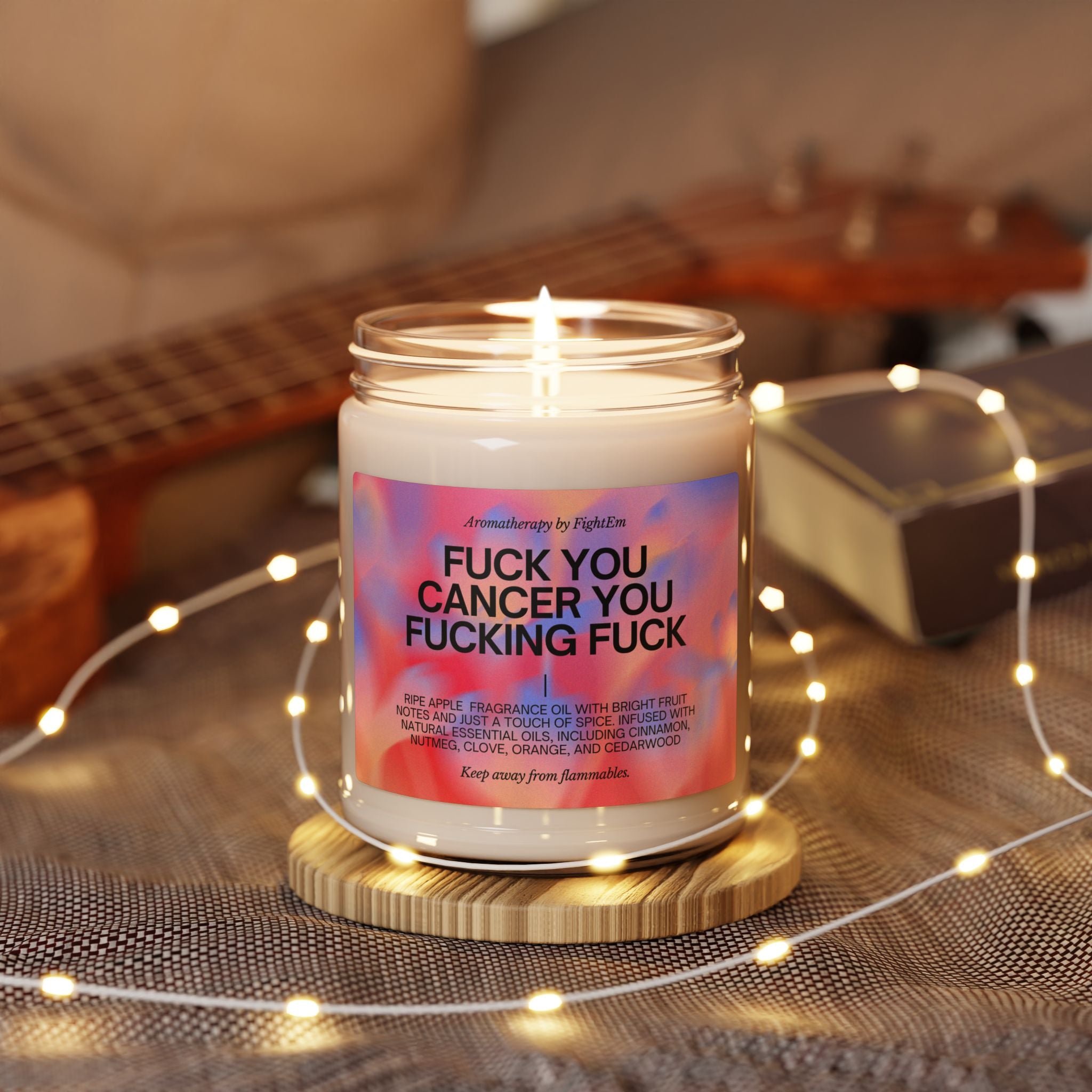 F*ck You Cancer Gradient Scented Soy Candle 9oz 100% Natural Soy Wax Blend