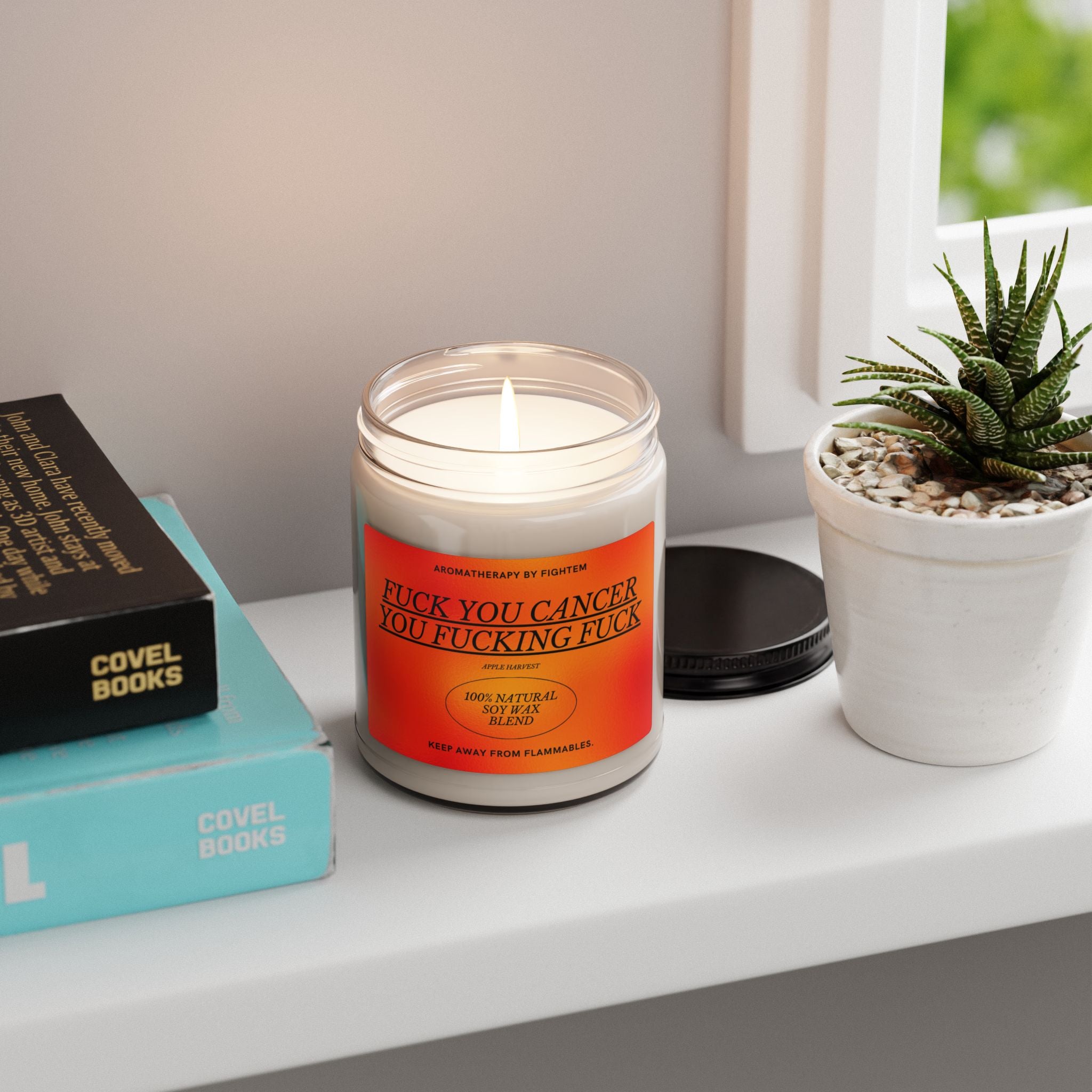 F*ck You Cancer Bold Gradient Scented Soy Candle 9oz 100% Natural Soy Wax Blend