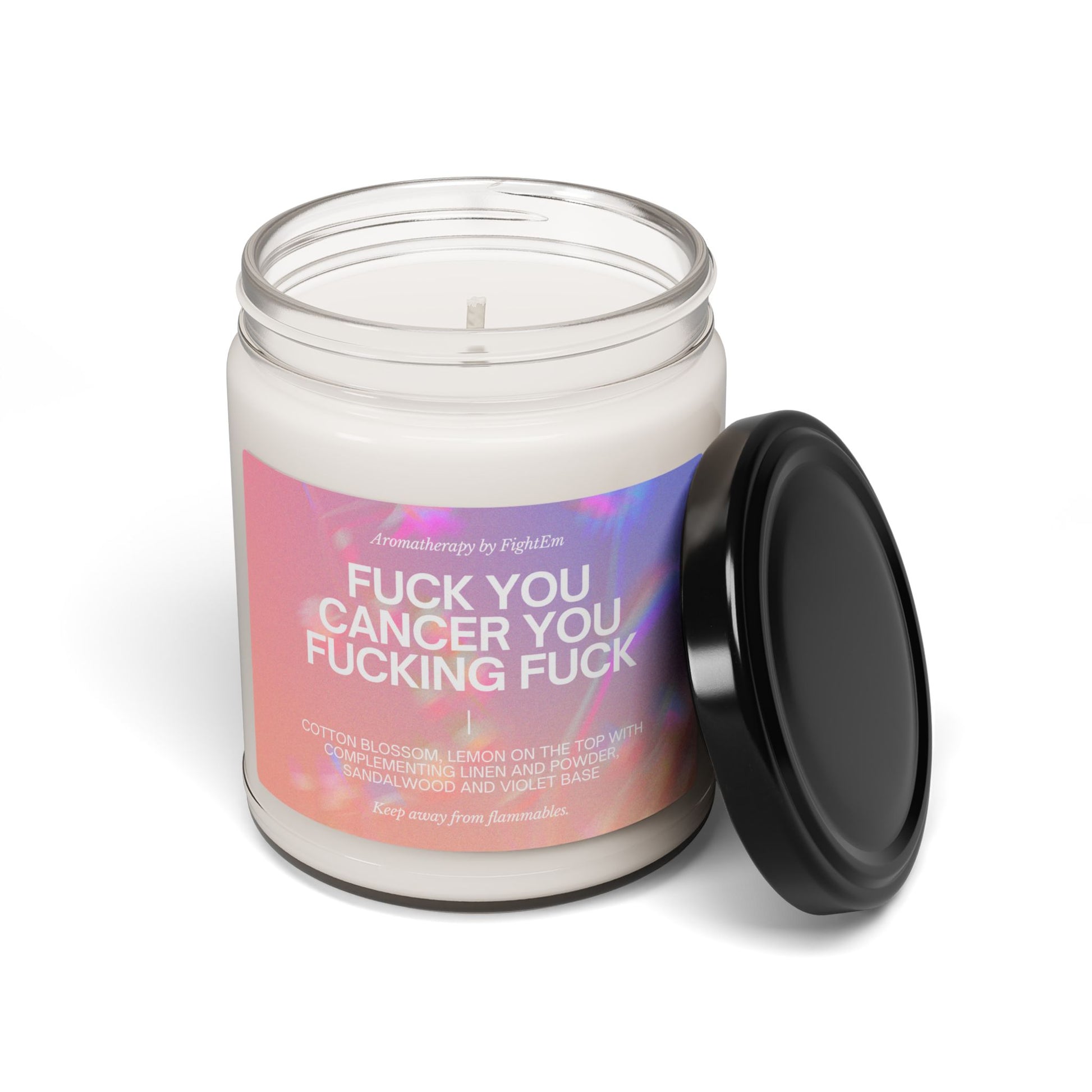 F*ck You Cancer Gradient Scented Soy Candle 9oz 100% Natural Soy Wax Blend