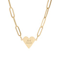 Engraved Paperclip F*ck Cancer Heart Necklace — Cancer Awareness Heart Pendant Chain