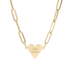 Engraved Paperclip F*ck Cancer Heart Necklace — Cancer Awareness Heart Pendant Chain