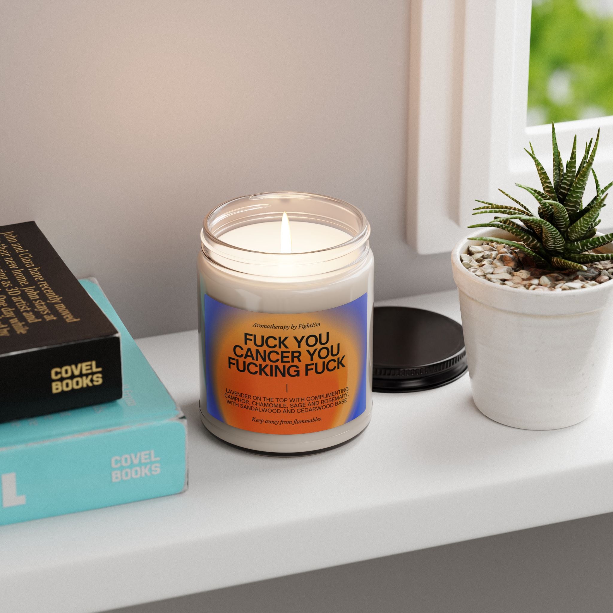 F*ck You Cancer Gradient Scented Soy Candle 9oz 100% Natural Soy Wax Blend