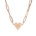 Engraved Paperclip F*ck Cancer Heart Necklace — Cancer Awareness Heart Pendant Chain