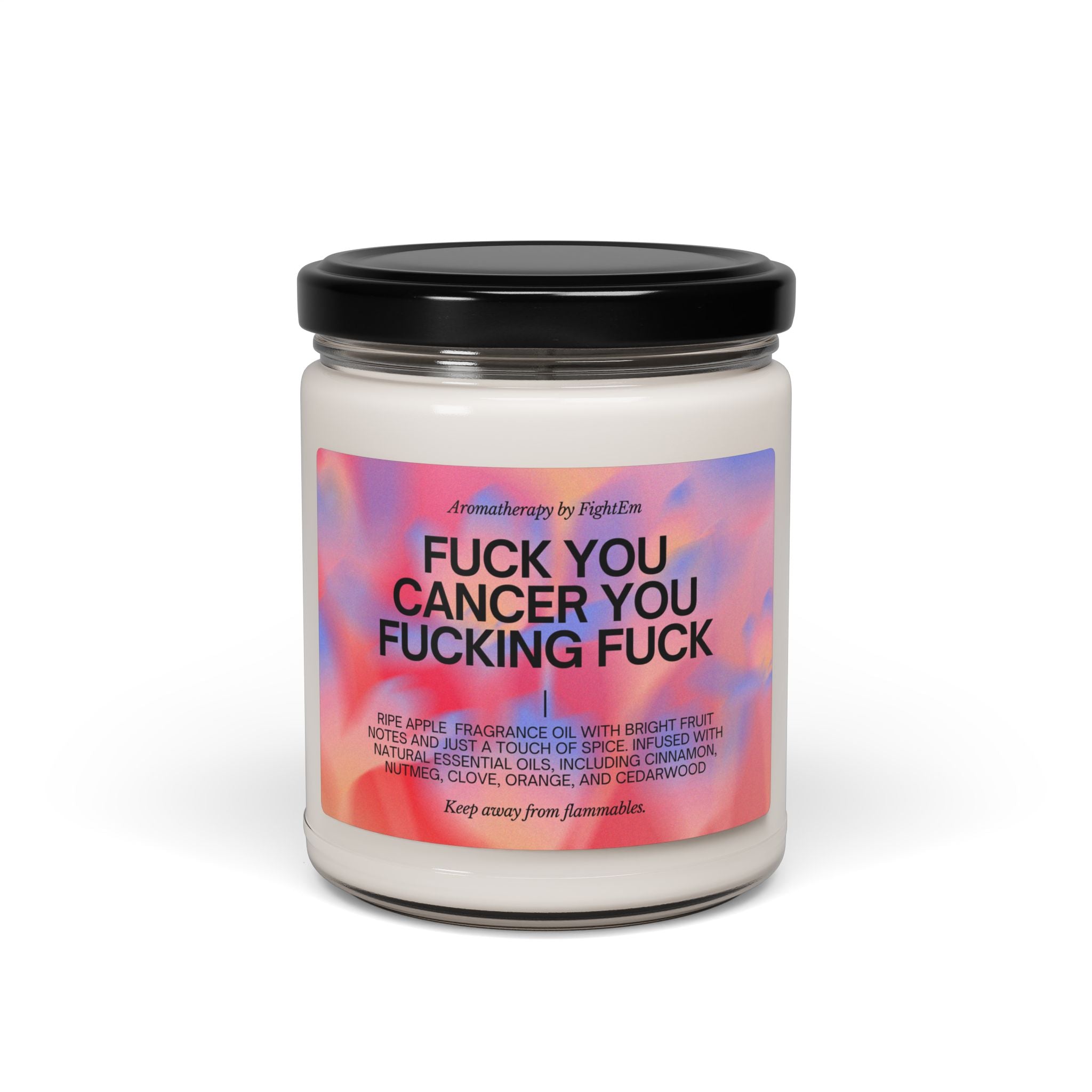 F*ck You Cancer Gradient Scented Soy Candle 9oz 100% Natural Soy Wax Blend
