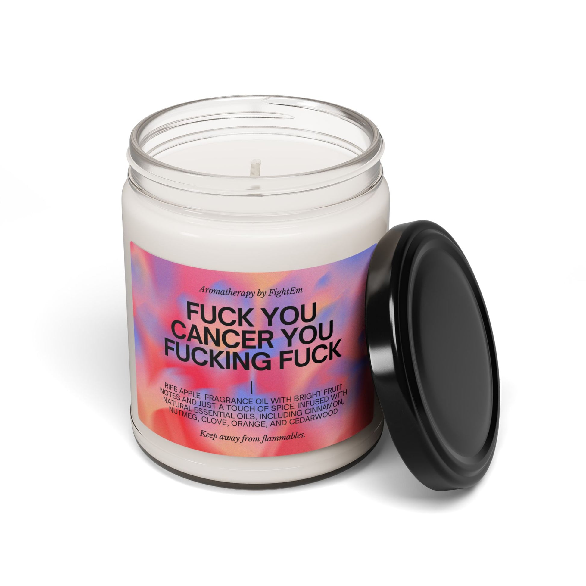 F*ck You Cancer Gradient Scented Soy Candle 9oz 100% Natural Soy Wax Blend