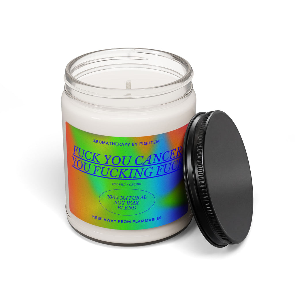 F*ck You Cancer Bold Gradient Scented Soy Candle 9oz 100% Natural Soy Wax Blend