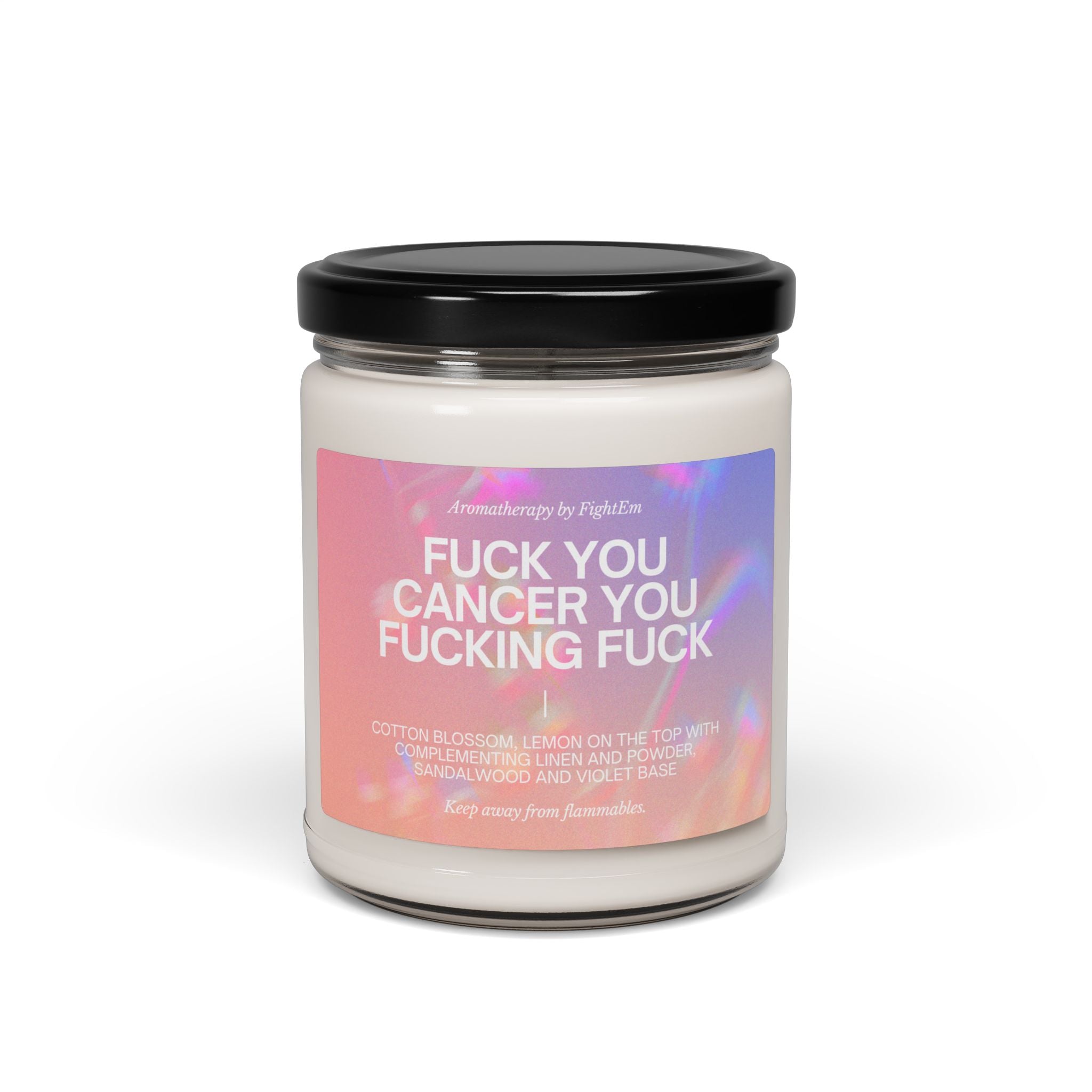F*ck You Cancer Gradient Scented Soy Candle 9oz 100% Natural Soy Wax Blend