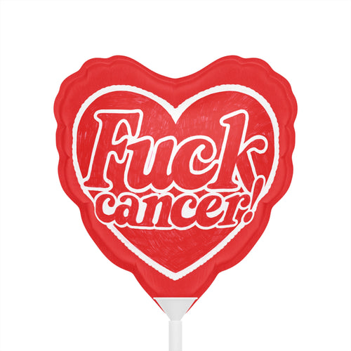 6" Heart Balloon — "F*ck Cancer" Red Awareness Balloon