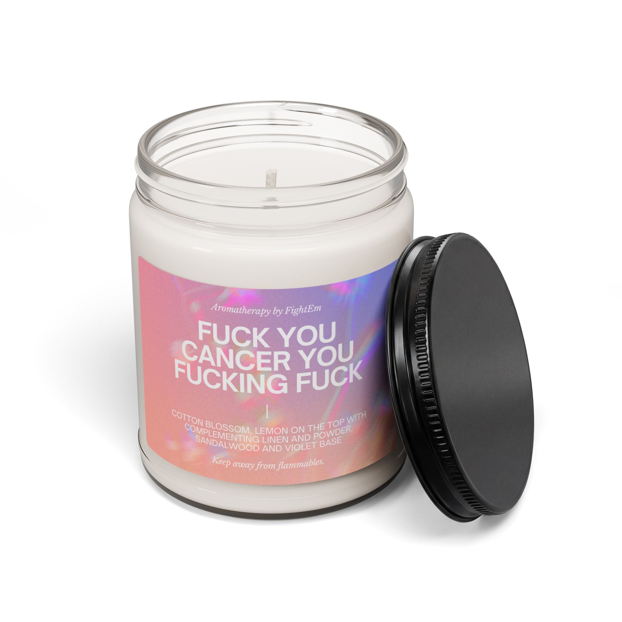 F*ck You Cancer Gradient Scented Soy Candle 9oz 100% Natural Soy Wax Blend
